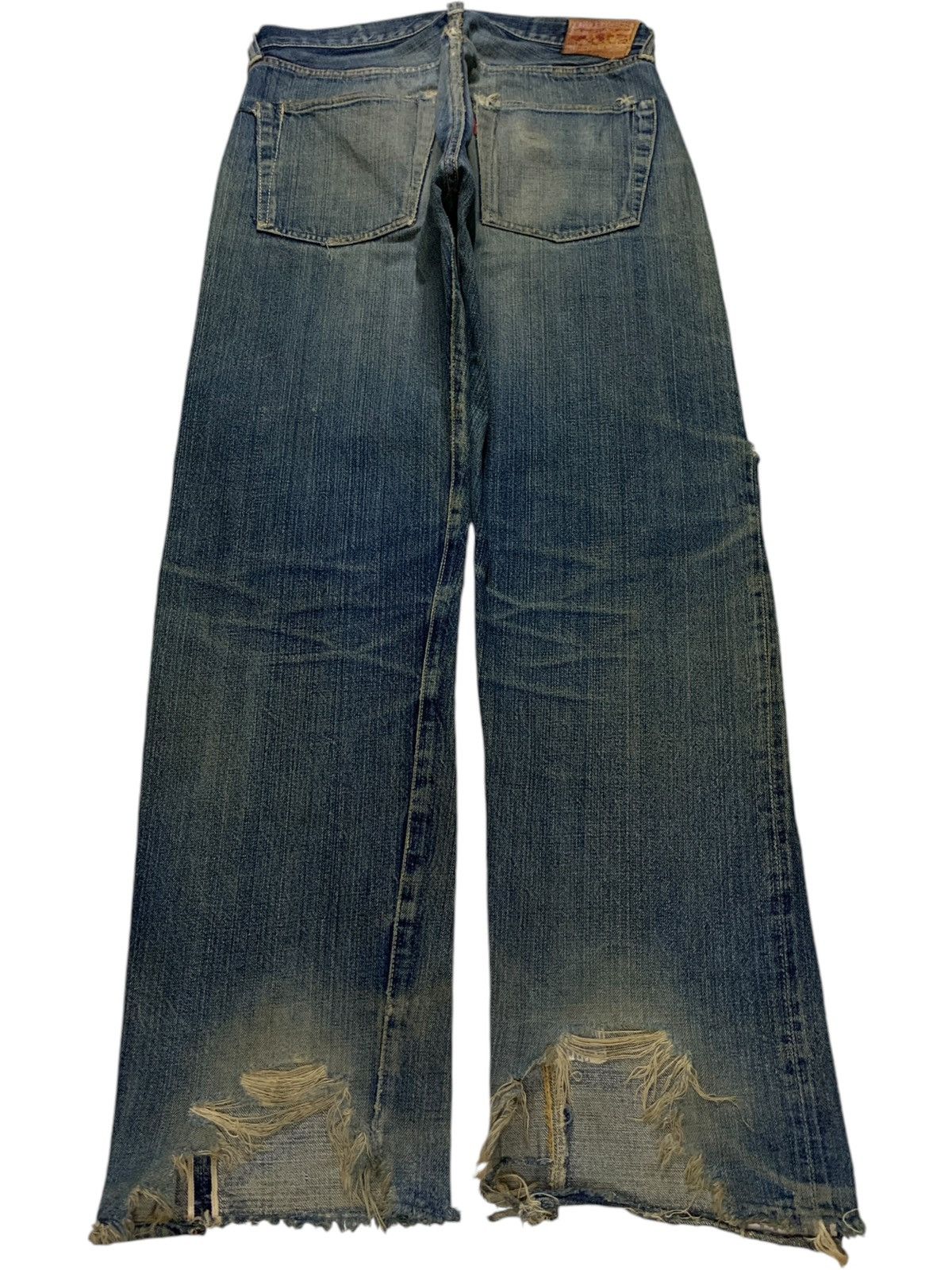 Japanese Brand × The Real McCoy's Vintage Mc Coy Selvedge Mud Wash Distressed Baggy Jeans Size US 31 - 3 Thumbnail