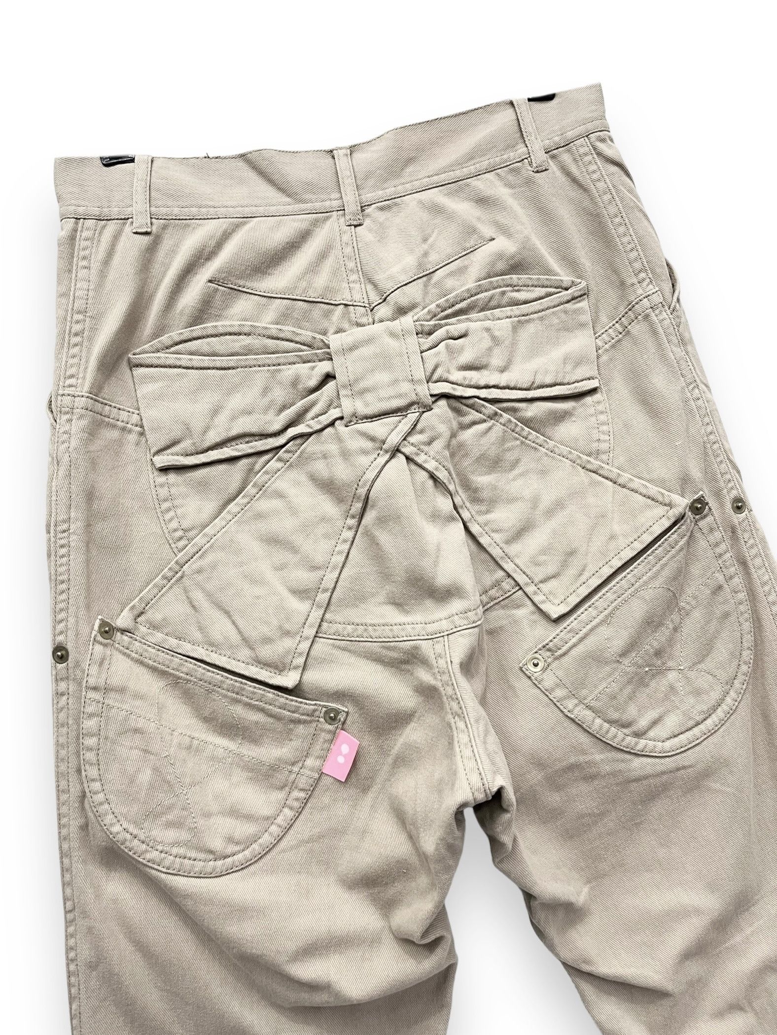 mercibeaucoup MERCIBEAUCOUP Drop-Crotch Designer Big Patch Ribbon Pants💥 Size 29" - 2 Thumbnail