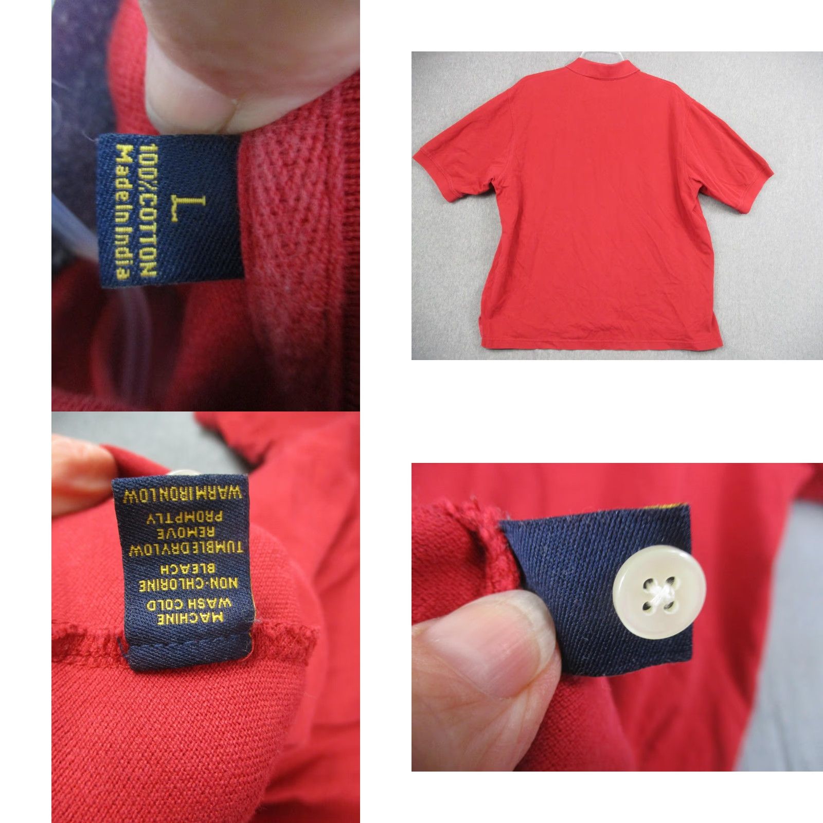 Vintage The Locker Room Polo Shirt Mens L Red Elephant Embroidered Cotton Casual Golf Preppy Size US L / EU 52-54 / 3 - 8 Thumbnail
