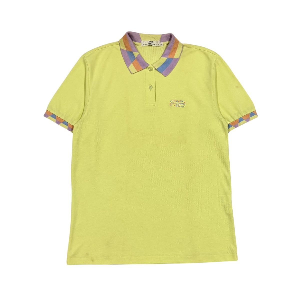 Balenciaga Vtg🔥Luxury BB Balenciaga Multicolor Ringer Polo Shirt Size US L / EU 52-54 / 3 - 1 Thumbnail