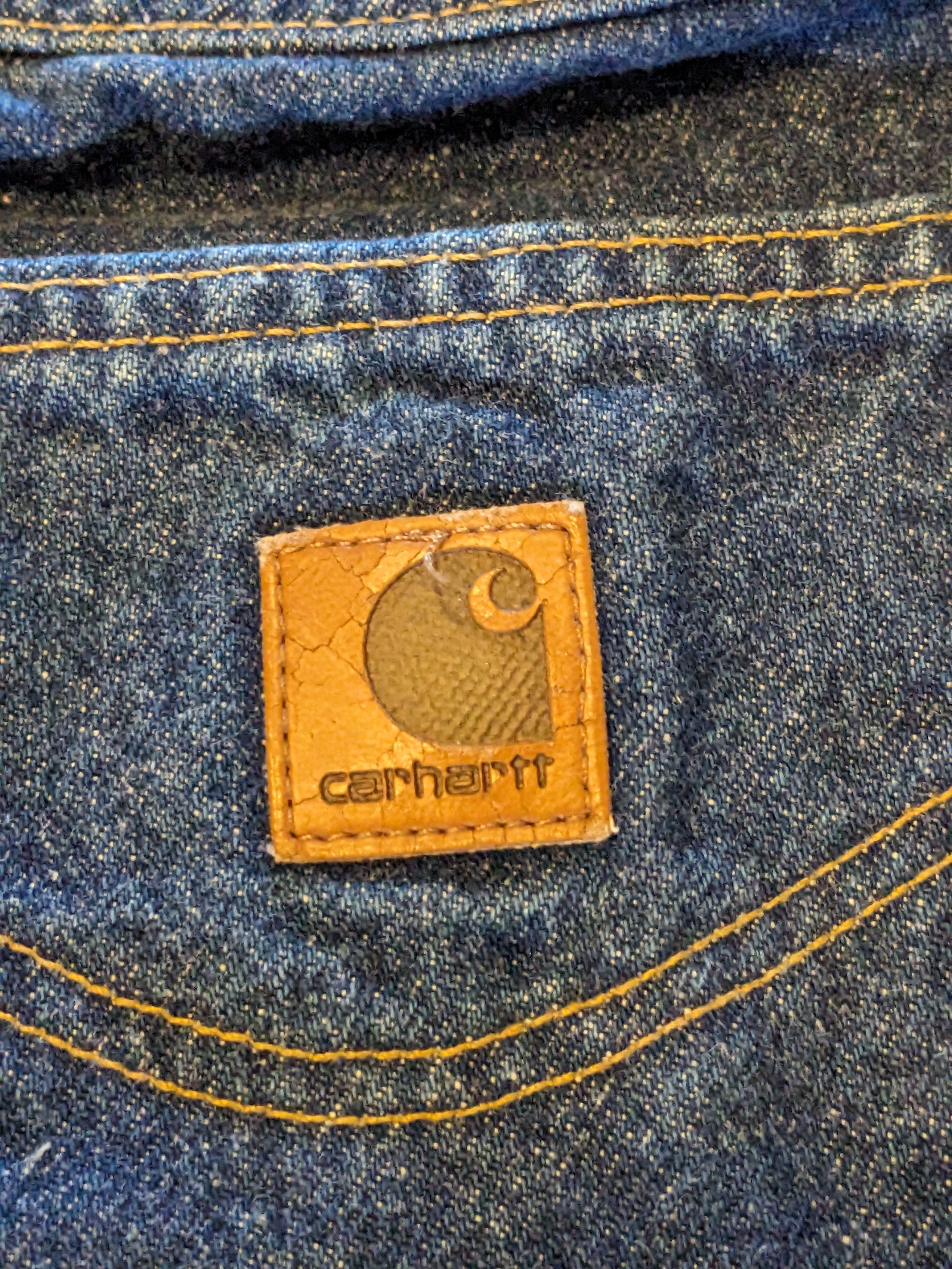 Carhartt × Vintage Vintage 90s Carhartt B17 DST 38 x 32 Blue Denim Jeans Size US 38 / EU 54 - 2 Thumbnail