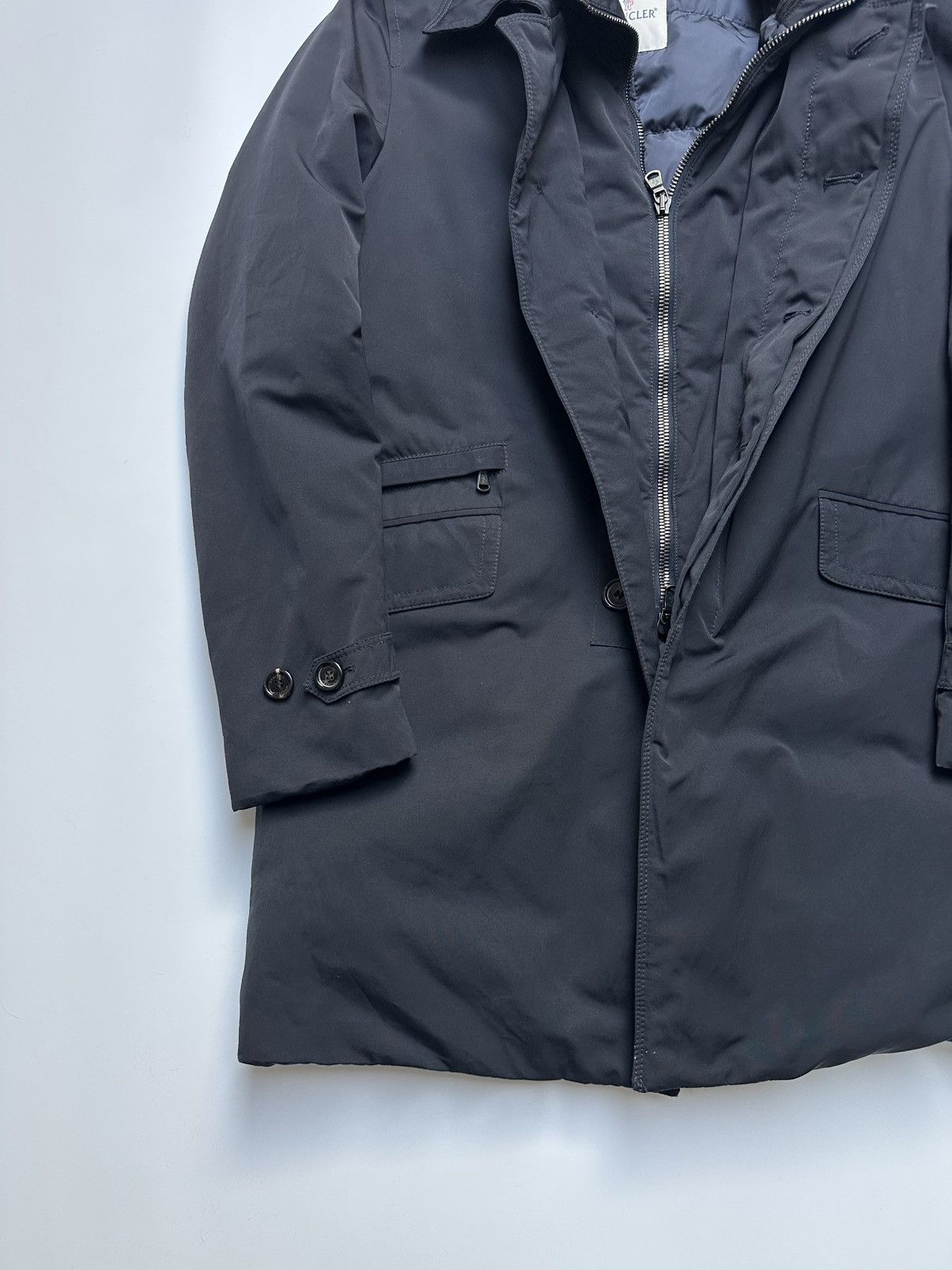 Moncler Cherbourg dark navy down parka jacket
