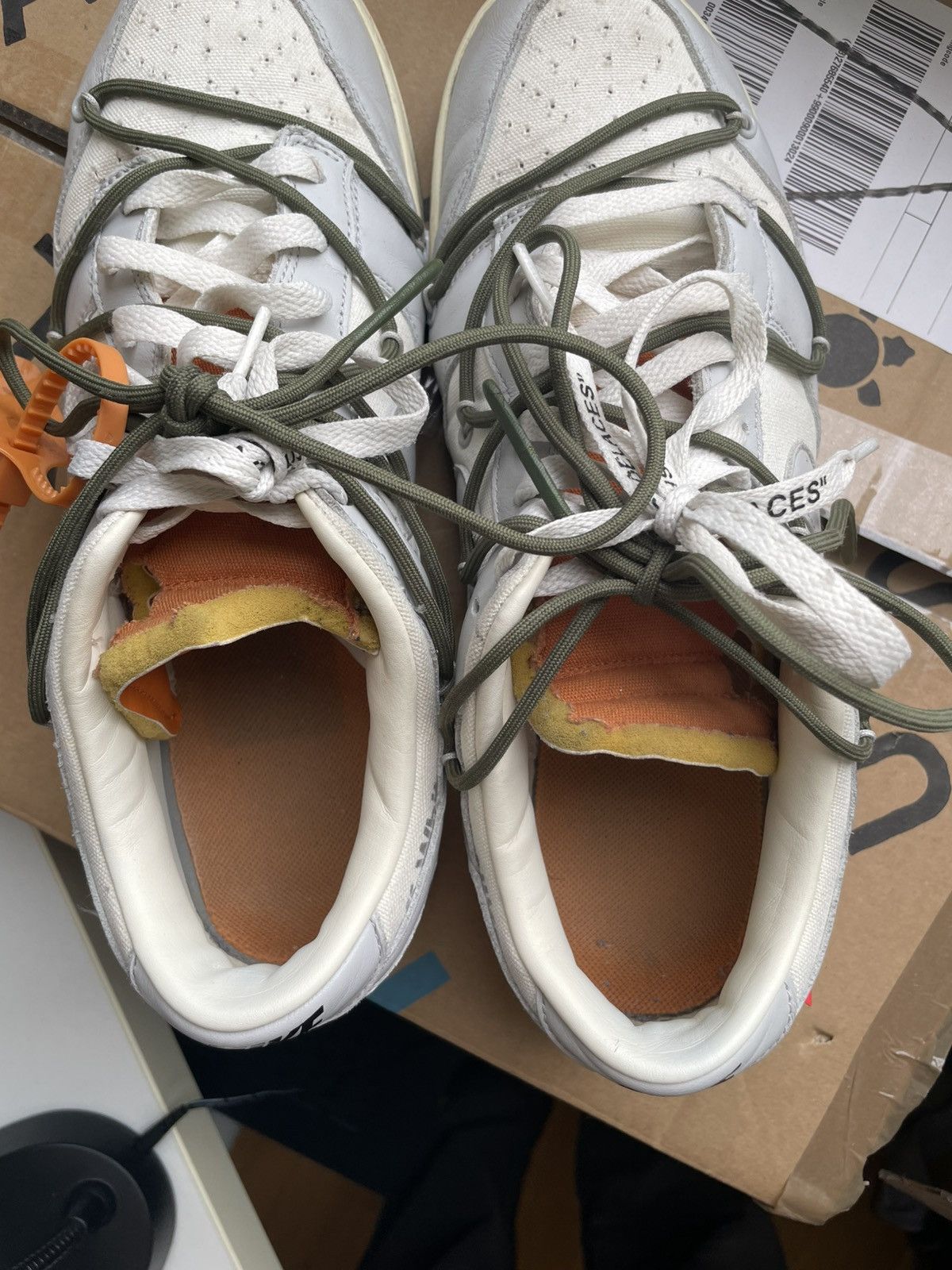 Nike × Off-White 100% Original Nike x Off-White Dunk Low Lot 22 of 50 Virgil Size US 12 / EU 45 - 7 Thumbnail
