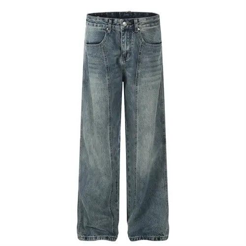 Handmade × Japanese Brand × Jean Pants American retro washed distressed patchwork jeans Size US 34 / EU 50 - 1 Thumbnail