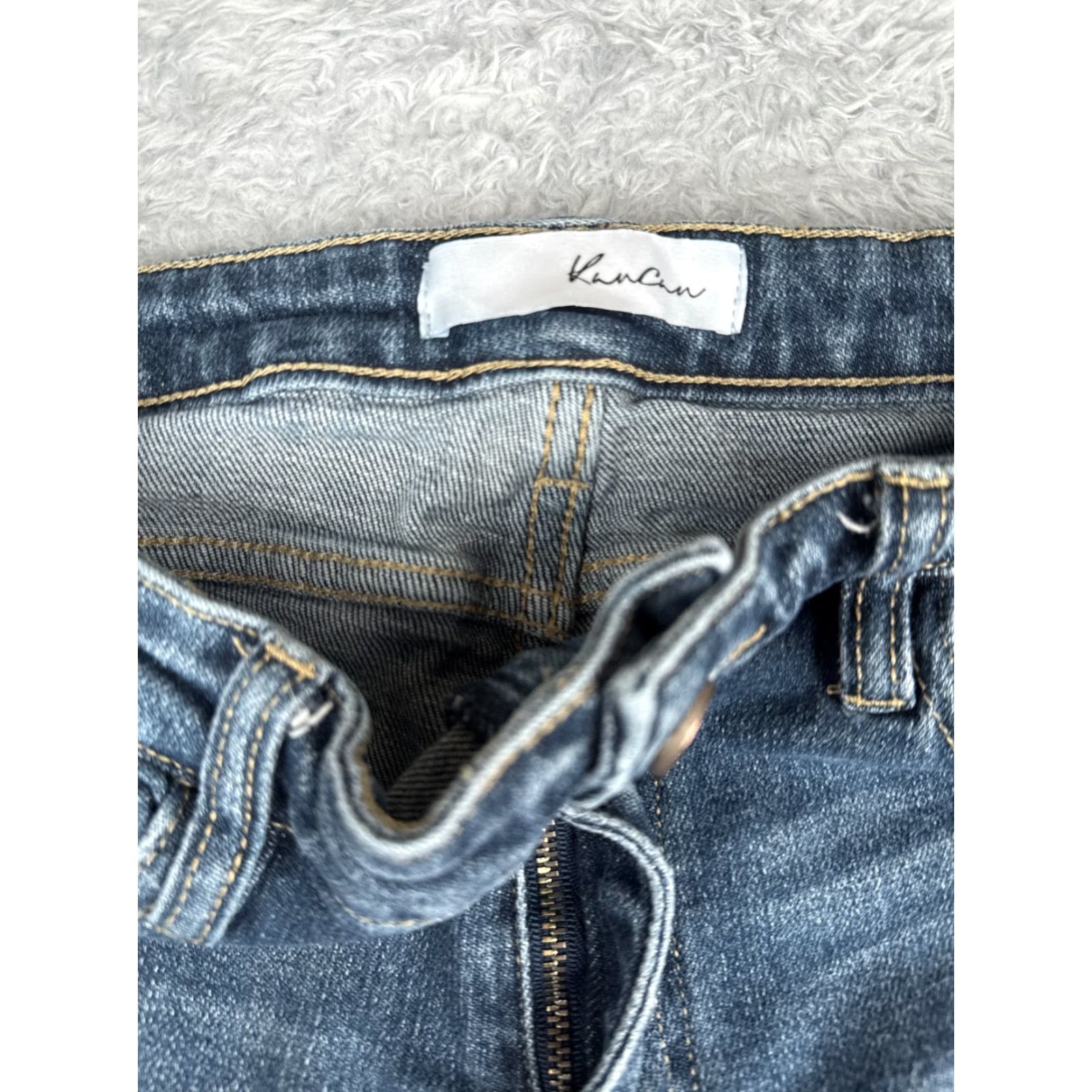 Vintage Kancan Jeans Juniors 11 Blue Denim Flared Mid Rise 28x32 Jeans Womens Size 32" / US 10 / IT 46 - 6 Thumbnail