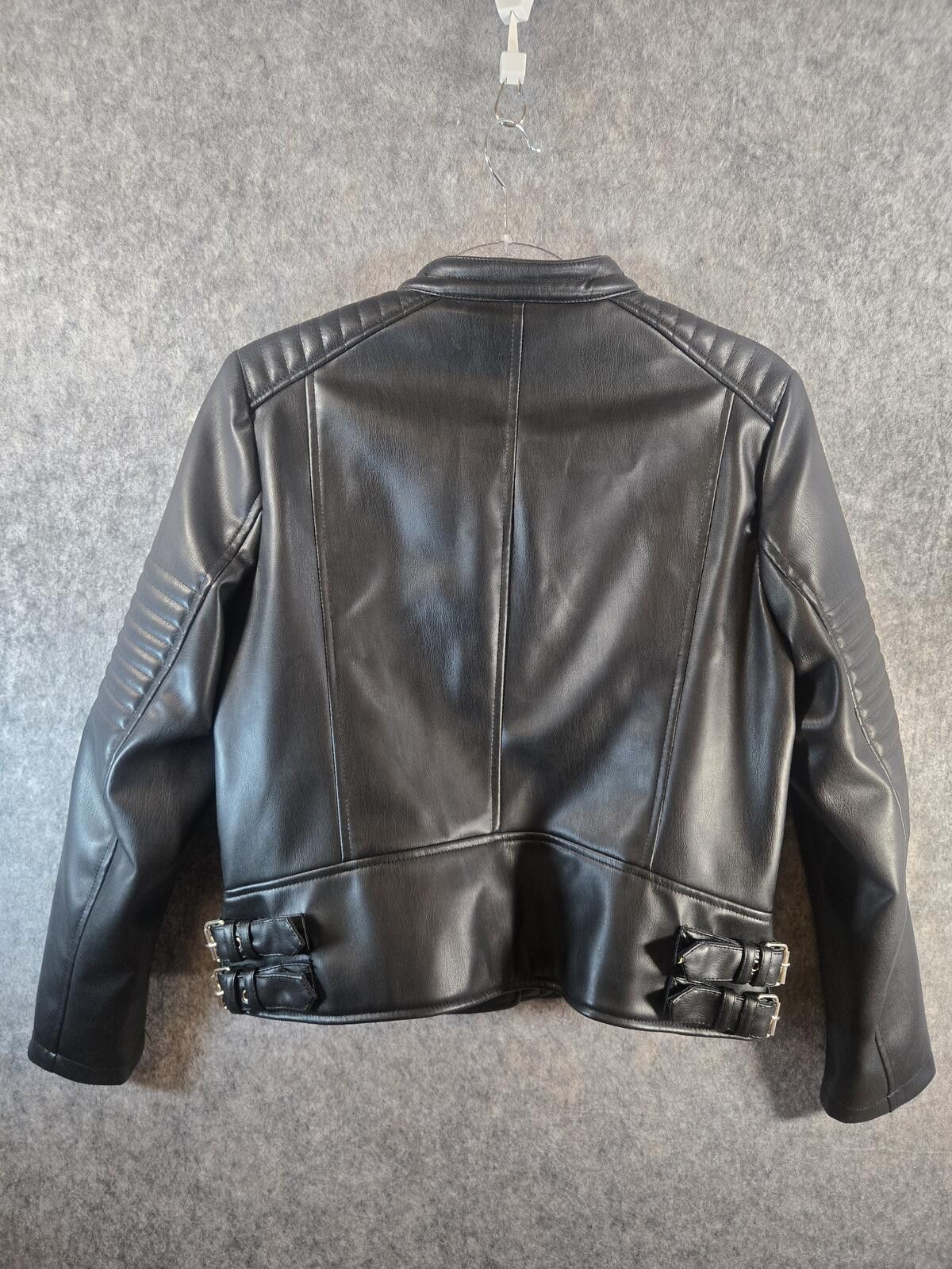 Other Zara Faux Leather Quilted Biker Moto Jacket Black Sz L Size L / US 10 / IT 46 - 3 Thumbnail