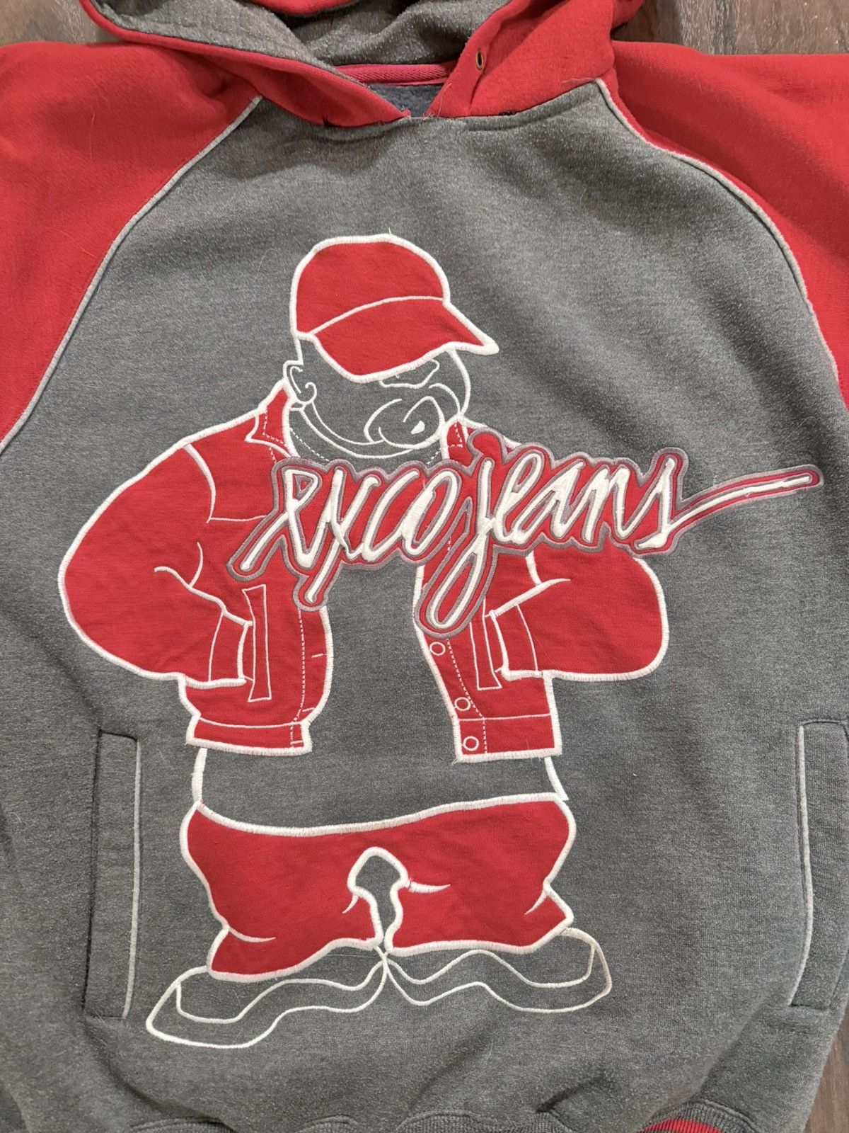 Other Y2K Exco Jeans Gray & Red Baggy Embroidered Hip Hop Hoodie Size US M / EU 48-50 / 2 - 2 Thumbnail