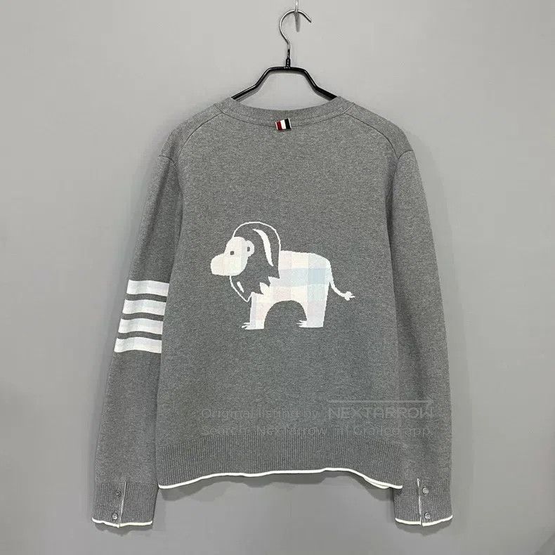 Thom Browne Thom Browne Little lion color label four-bar knitting card Size US XL / EU 56 / 4 - 3 Thumbnail