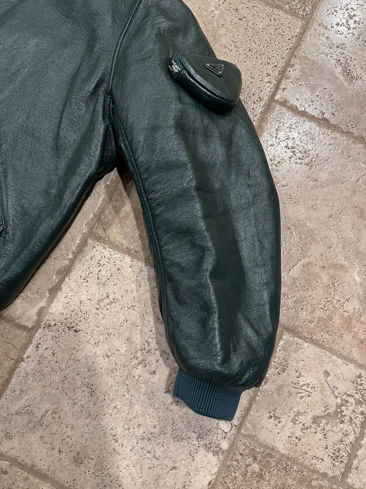 Prada Prada x Raf Simmons Nappa Bomber Leather Billiard Green FW21 Size US L / EU 52-54 / 3 - 5 Thumbnail