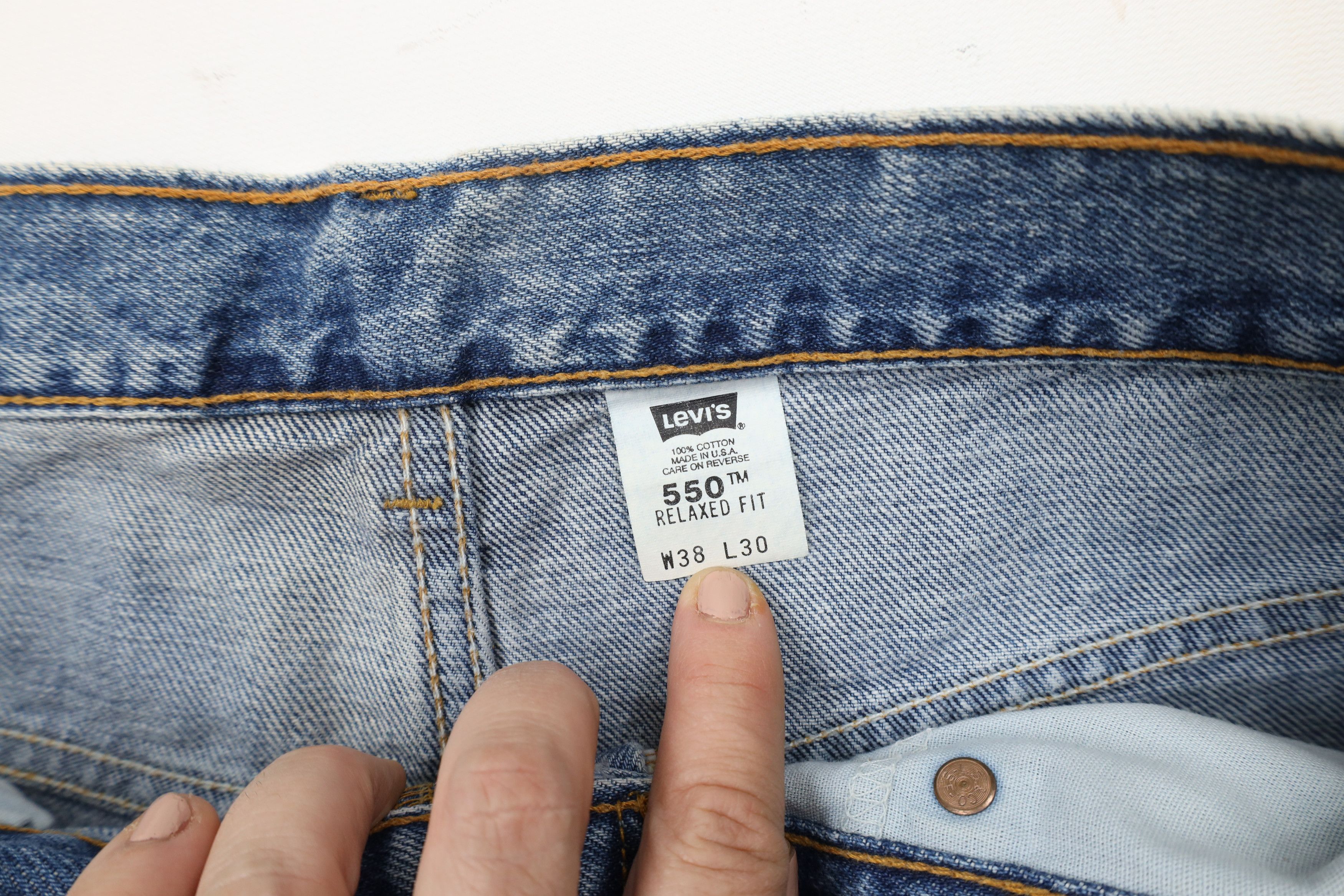 Levi's × Vintage Vintage 90s Levis 550 Relaxed Fit Denim Jeans Blue USA Size US 38 / EU 54 - 11 Thumbnail