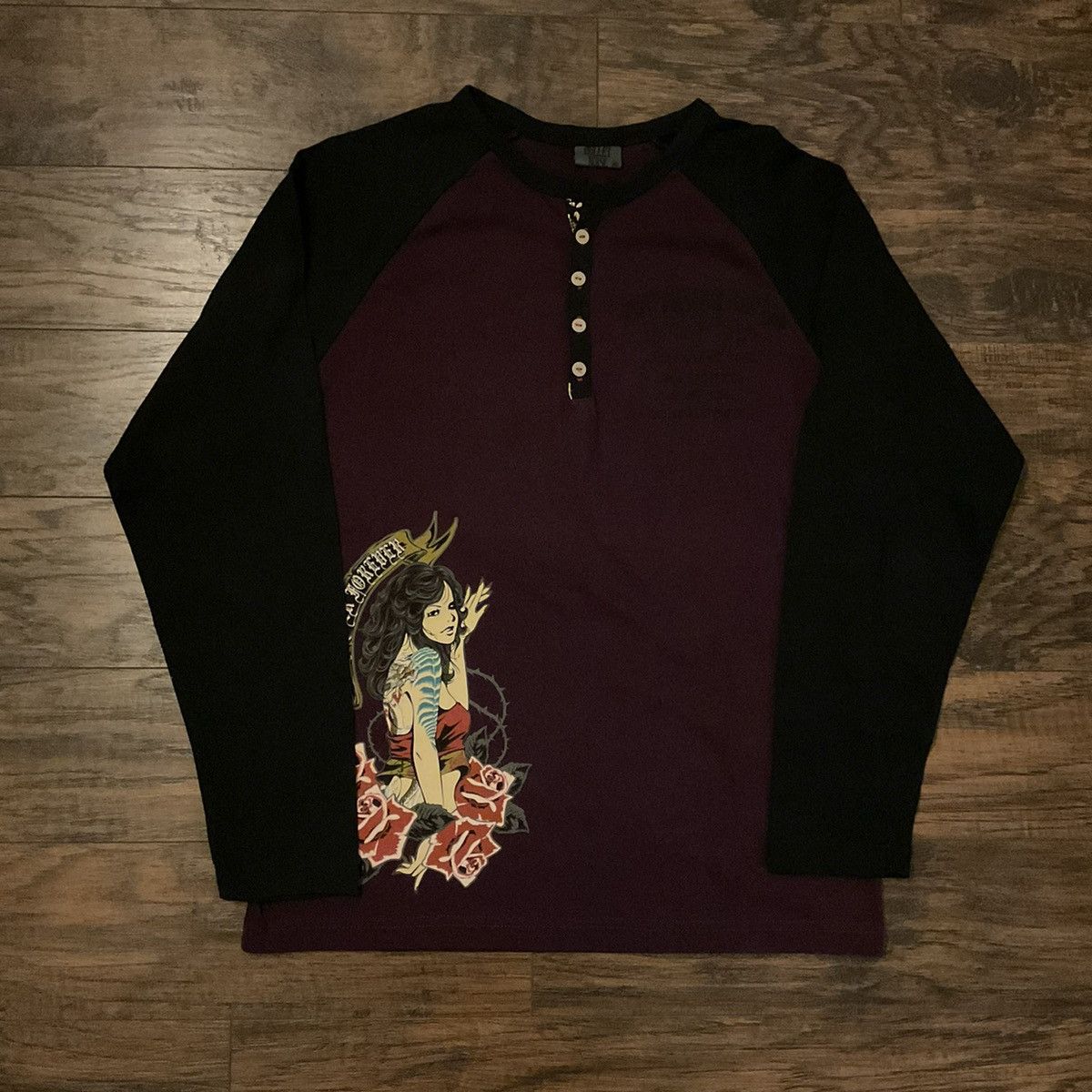 image of Bullet Noise Raglan Aop Front And Back Shirt in Purple, Men's (Size Medium)