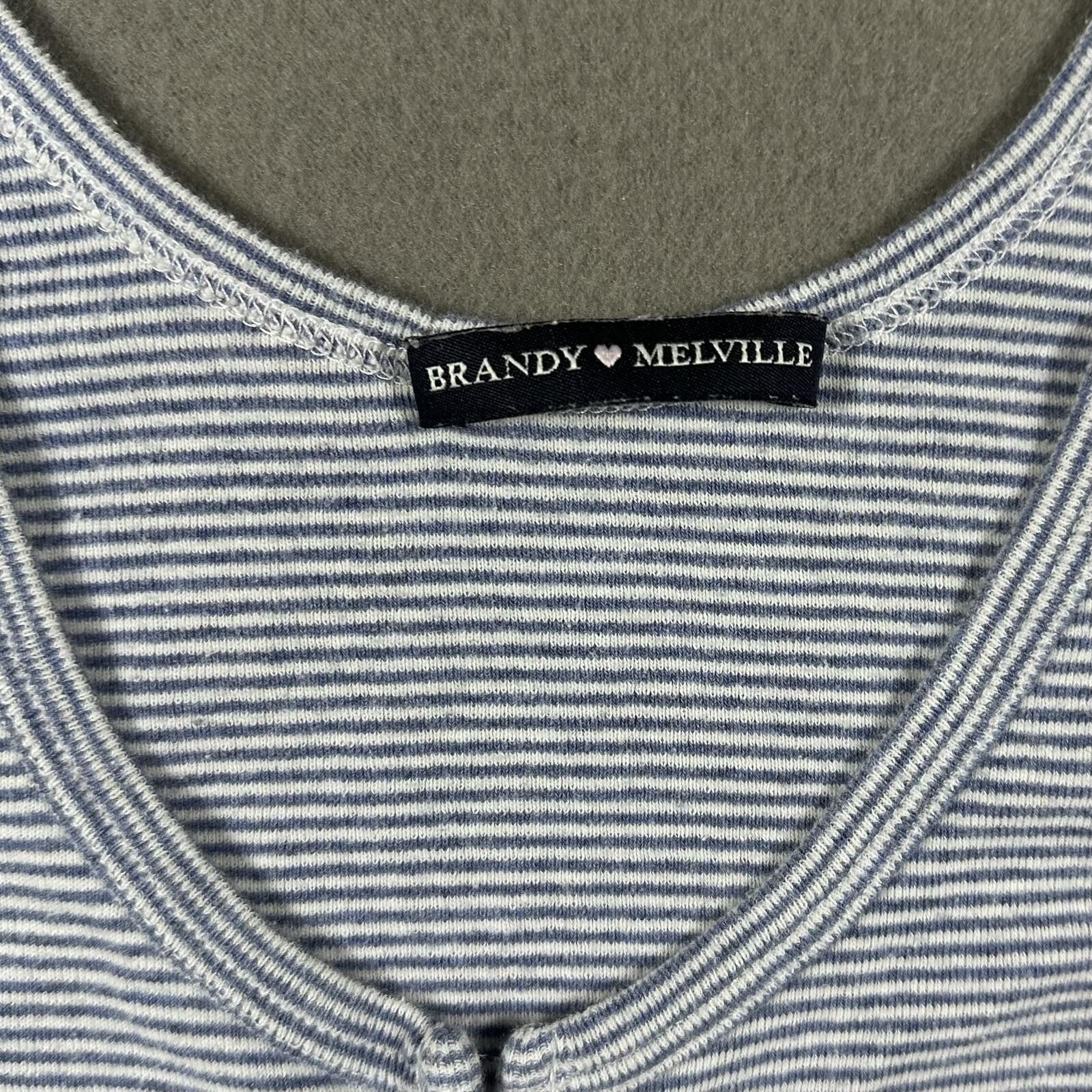 Other Brandy Melville Tank Top Gray White Stripes Size ONE SIZE - 3 Thumbnail