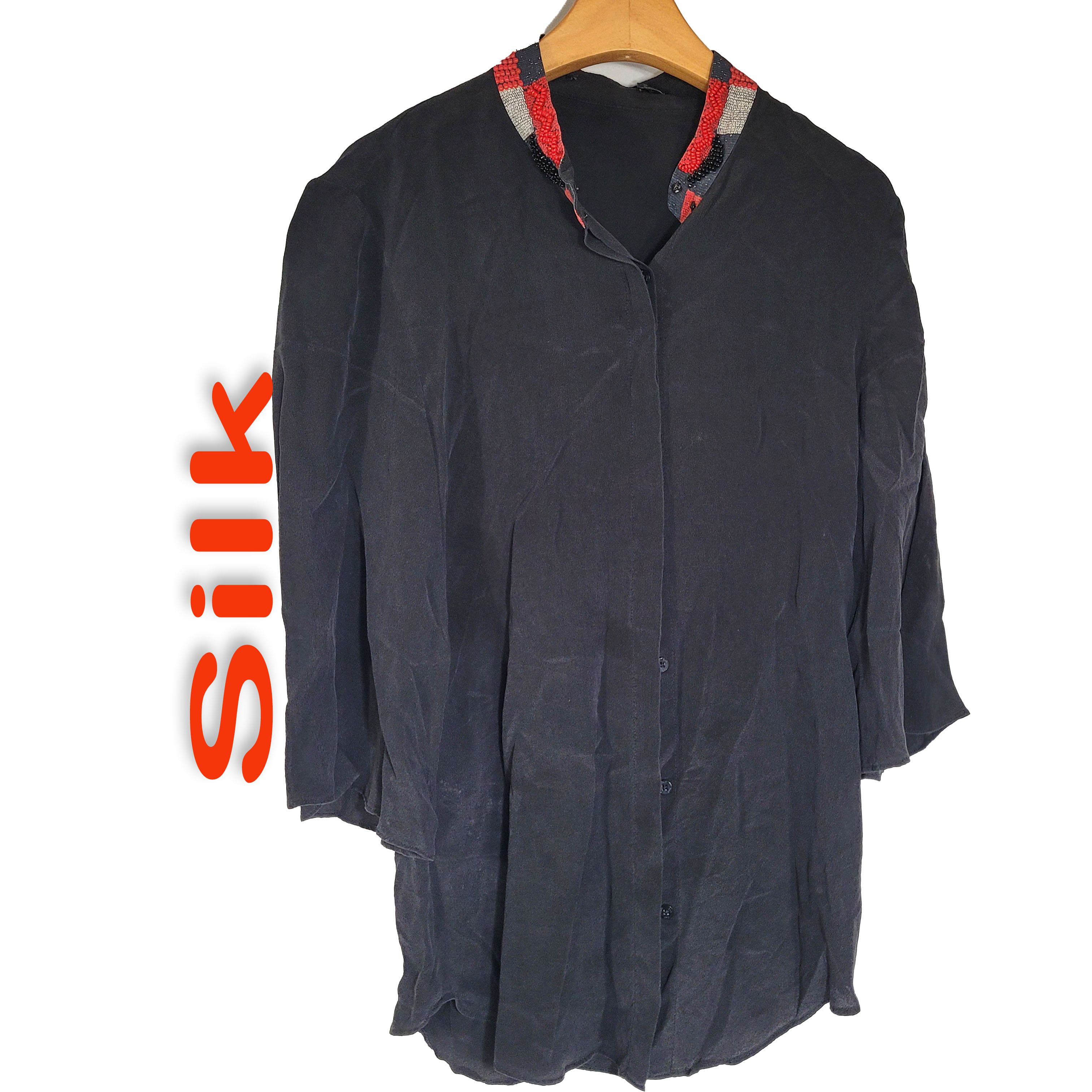 Other Women's 100% Silk Short Sleeve Top Button-Up Shirt SDK360 Size XS / US 0-2 / IT 36-38 - 1 Thumbnail