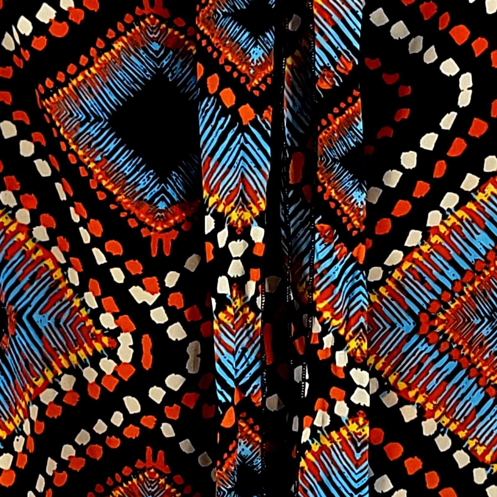 Vintage Band Of Gypsies Red Black Blue Geometric Tube Top Back Strap Size M / US 6-8 / IT 42-44 - 3 Thumbnail