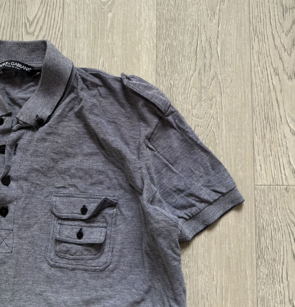 Dolce & Gabbana × Vintage Vintage Dolce Gabbana Army Pocket Polo Size US M / EU 48-50 / 2 - 3 Thumbnail