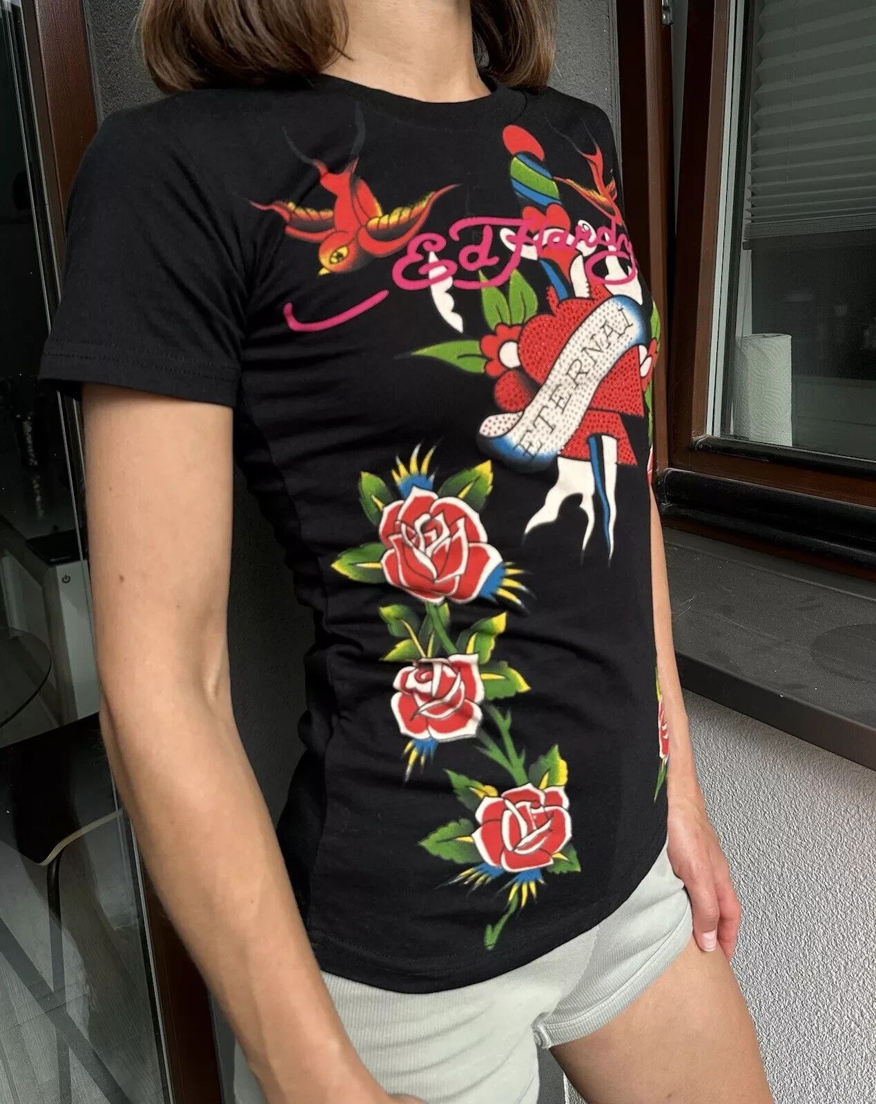 Ed Hardy Ed Hardy Eternal Heart Womens T-shirt Top Black Size S Size S / US 4 / IT 40 - 3 Thumbnail