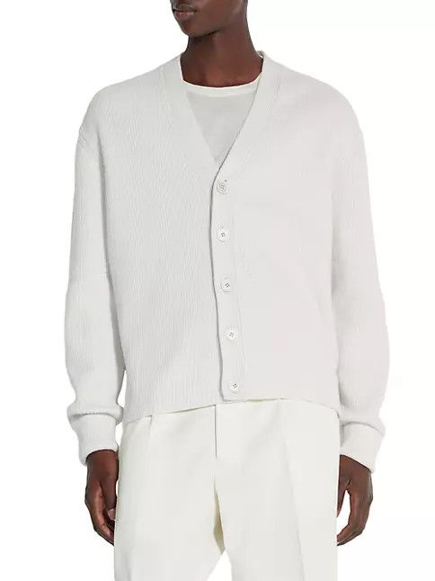 Ermenegildo Zegna o1s1rm0225 RUDF8 Cardigan in White Size US L / EU 52-54 / 3 - 2 Thumbnail