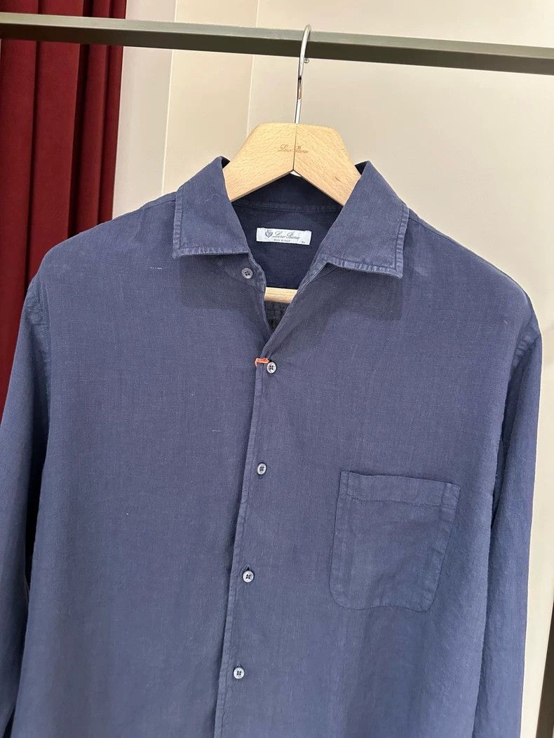 Loro Piana LORO PIANA Pure linen casual shirt Size US XL / EU 56 / 4 - 2 Thumbnail