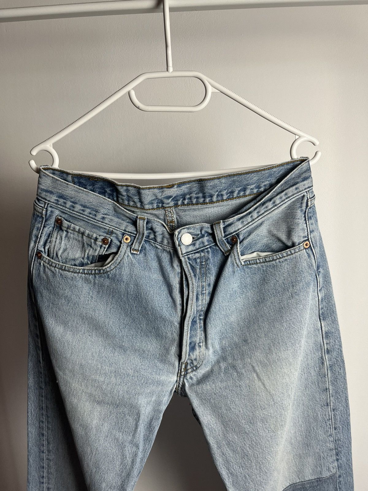 Levi's × Vintage Size 33x34 Vintage 90s Levi's 501 Faded Blue Jeans Size US 33 - 10 Thumbnail