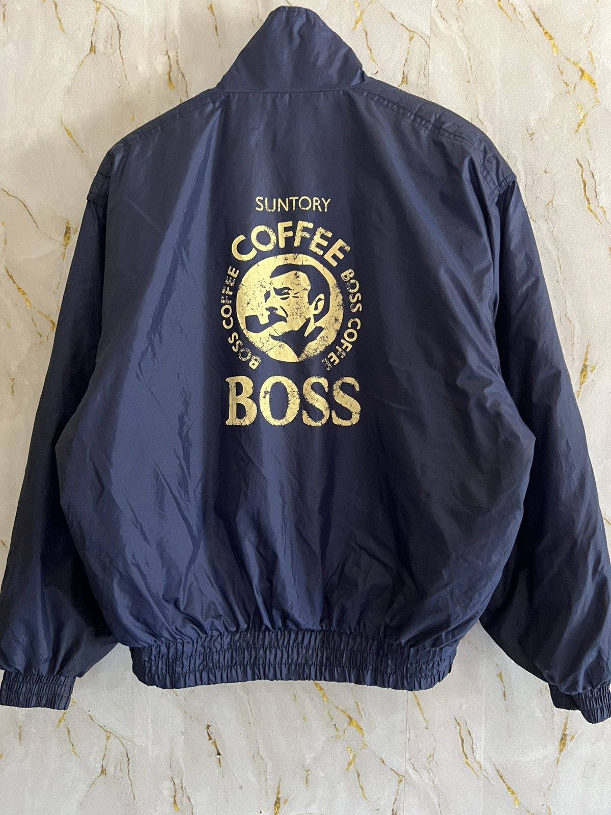 Vintage Suntory Boss Coffee Zipper Jacket – Rare Collectible