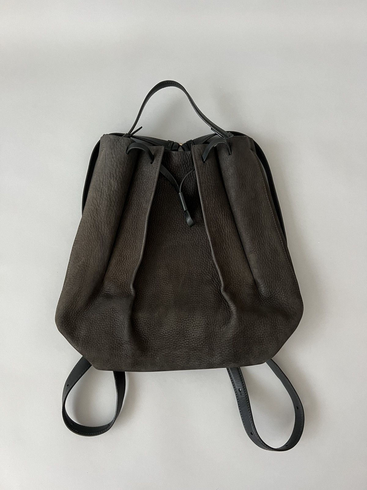 Maison Margiela Maison Margiela Large Nubuck Leather Bucket Bag In Dark Grey Size ONE SIZE - 6 Thumbnail