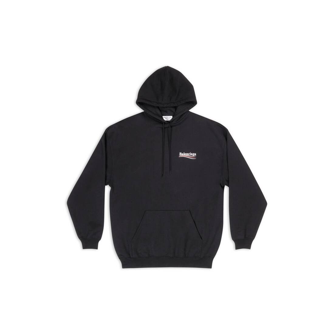 Balenciaga o1srvl11e0325 Political Campaign Hoodie Medium Fit in Black Size XL / US 12-14 / IT 48-50 - 1 Thumbnail