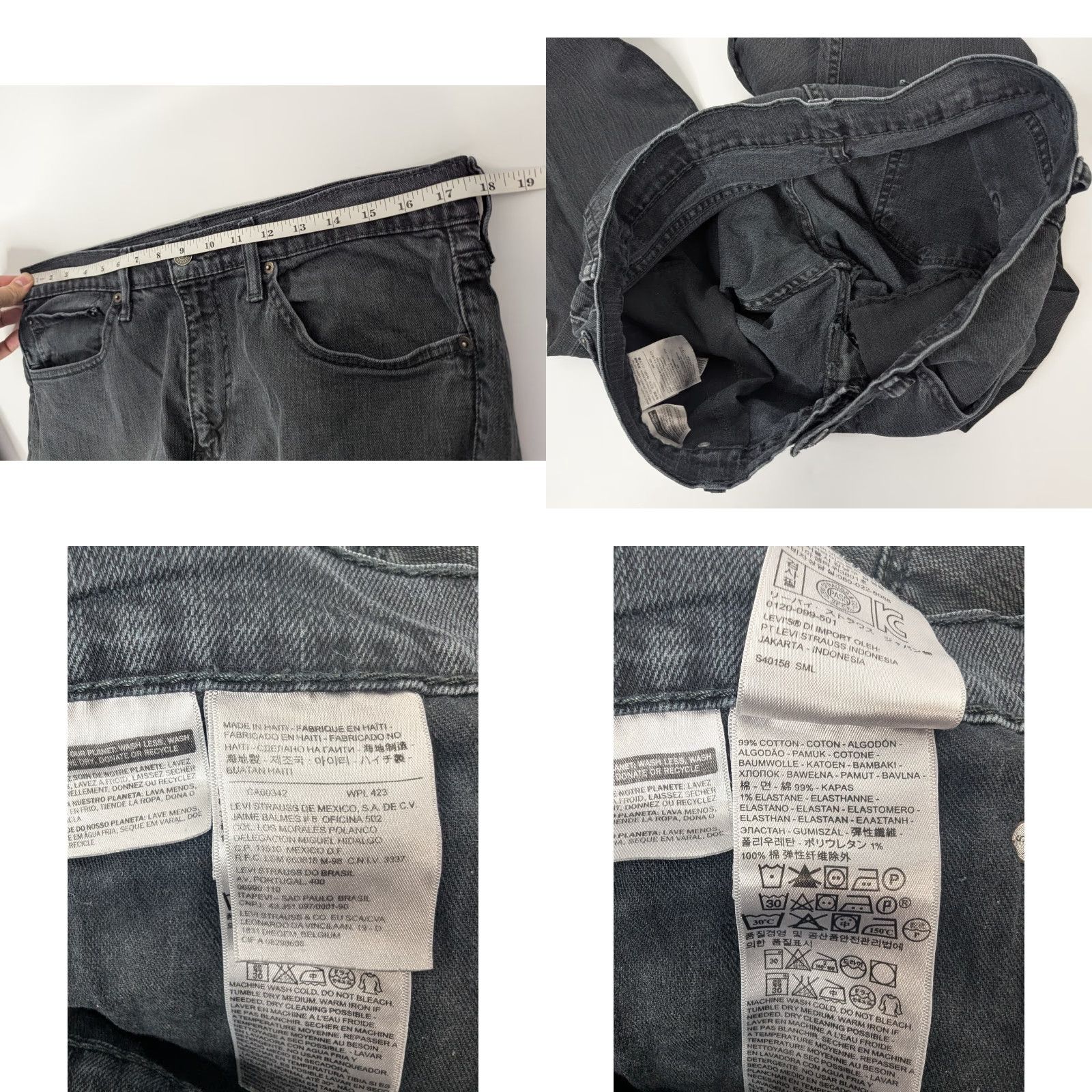 Levi's VINTAGE Levi's 511 Slim Denim Jeans 34x34 Black 04511-0168 Slim Fit 5-Pocket Mens Jeans Size US 34 / EU 50 - 8 Thumbnail