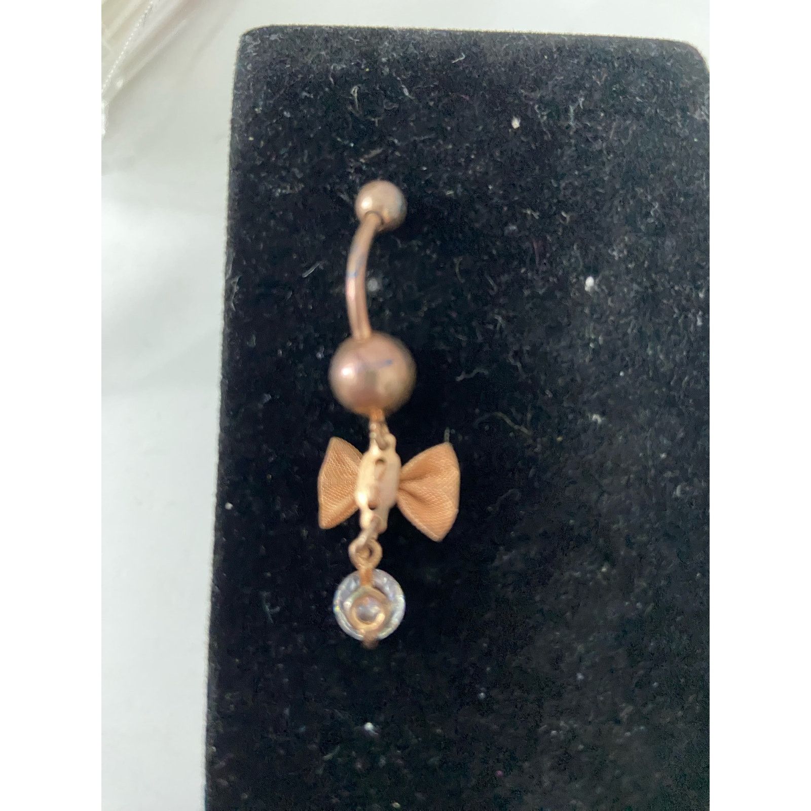 Other Belly button ring with bow copper tone Size ONE SIZE - 3 Thumbnail