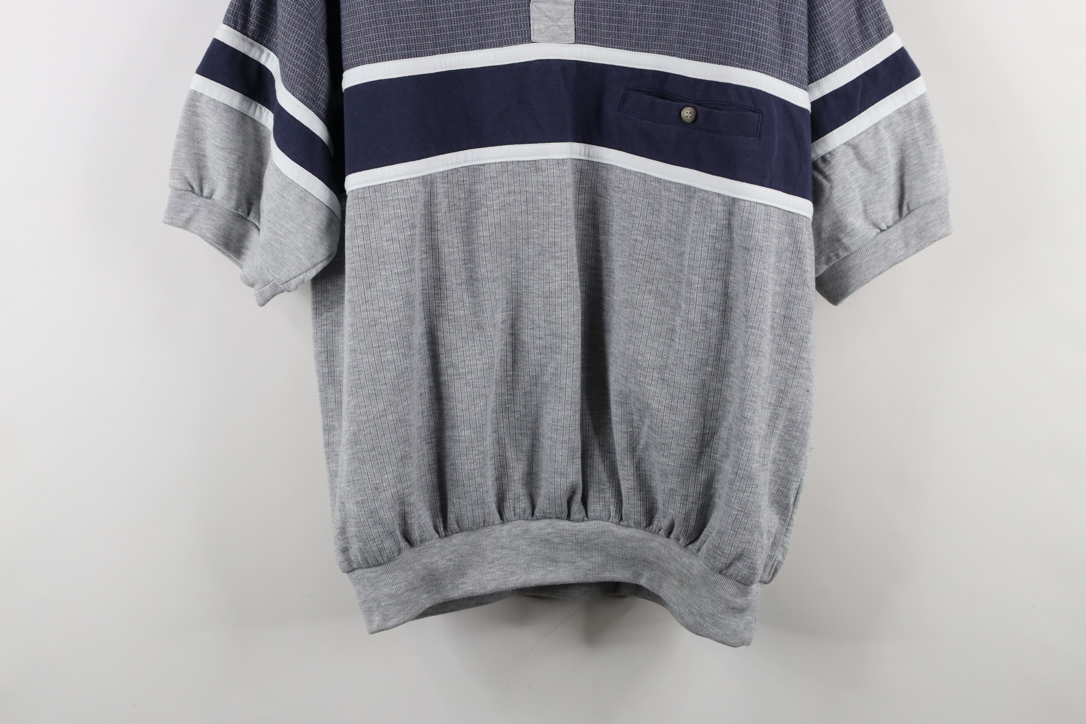 Vintage Vintage 90s Streetwear Striped Pullover Polo Shirt Mafia Size US L / EU 52-54 / 3 - 3 Thumbnail