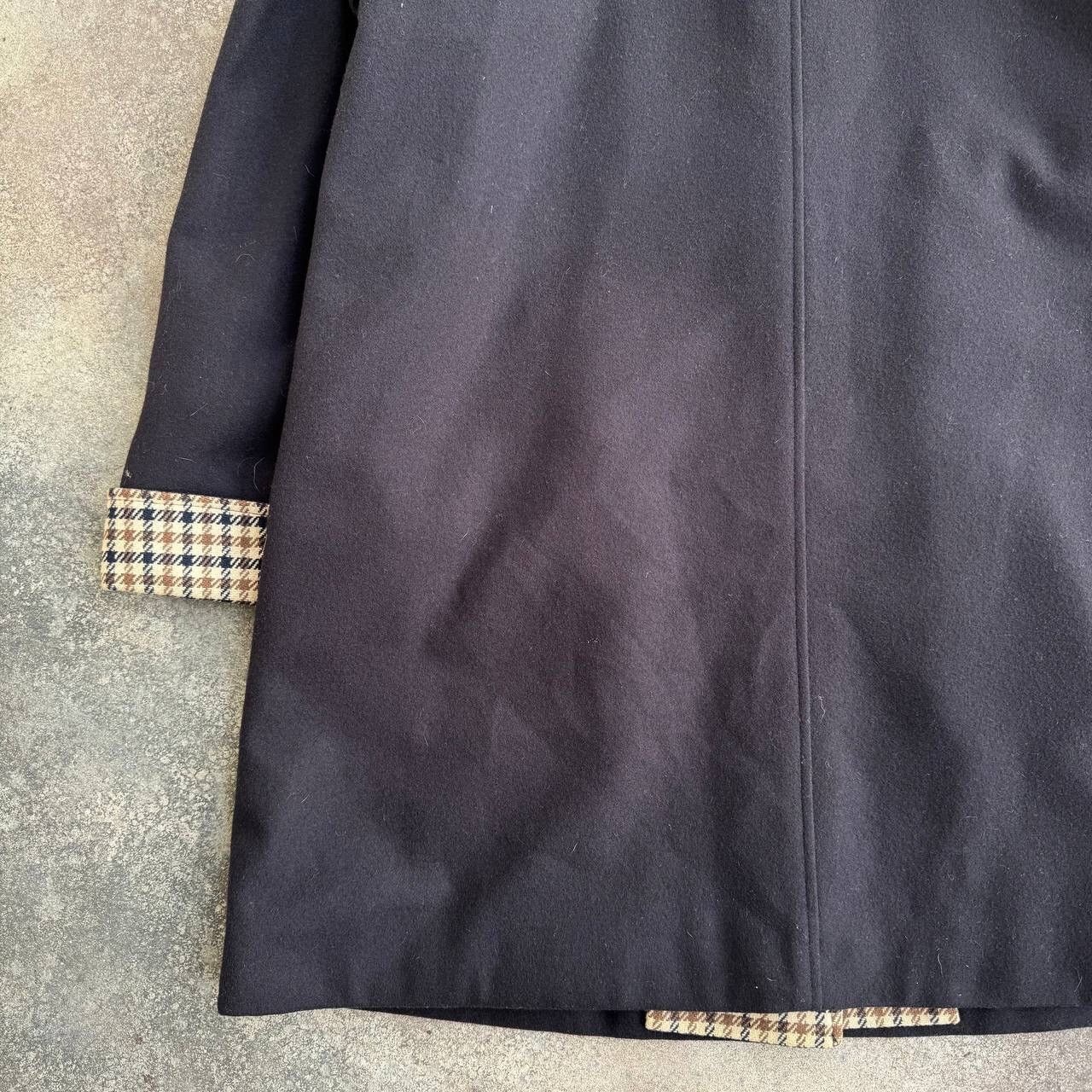Aquascutum × Vintage 80s Aquascutum Limited Vintage Navy Wool Trench Coat Size L / US 10 / IT 46 - 16 Thumbnail