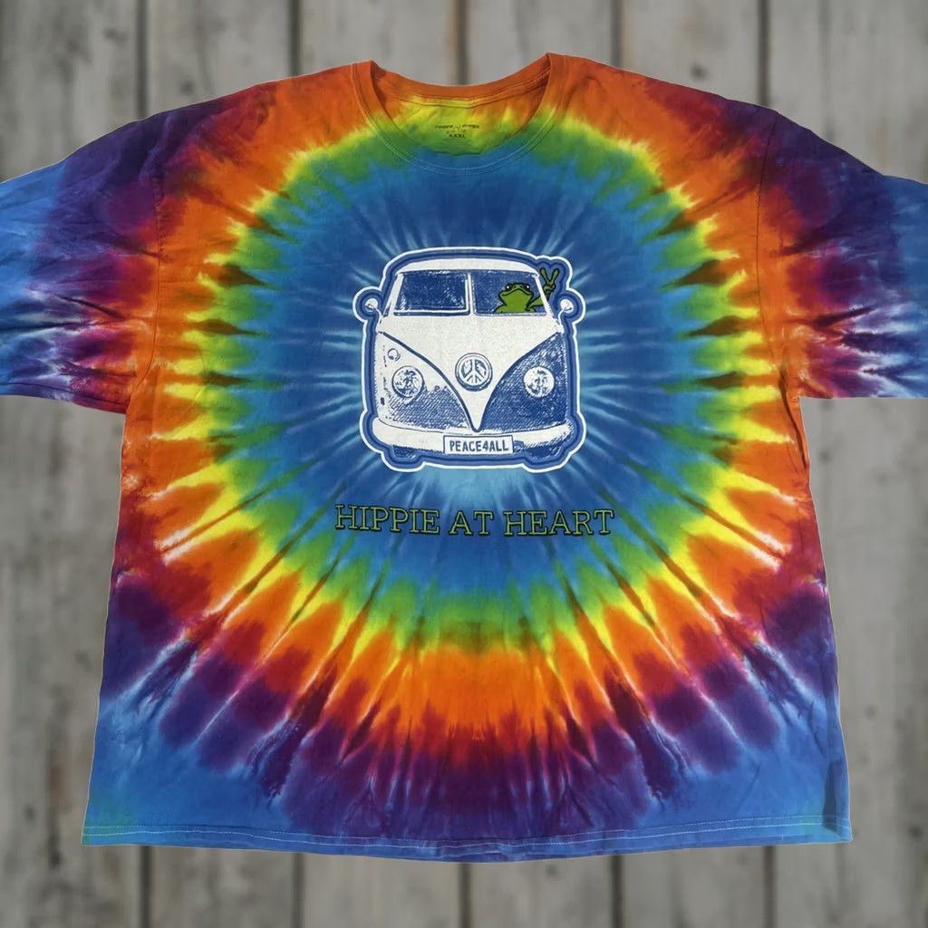Vintage VINTAGE Peace Frogs 3XL Shirt Long Sleeve Hippie At Heart Tie Dye Hippy Van Mens XXL Size US XXL / EU 58 / 5 - 1 Thumbnail