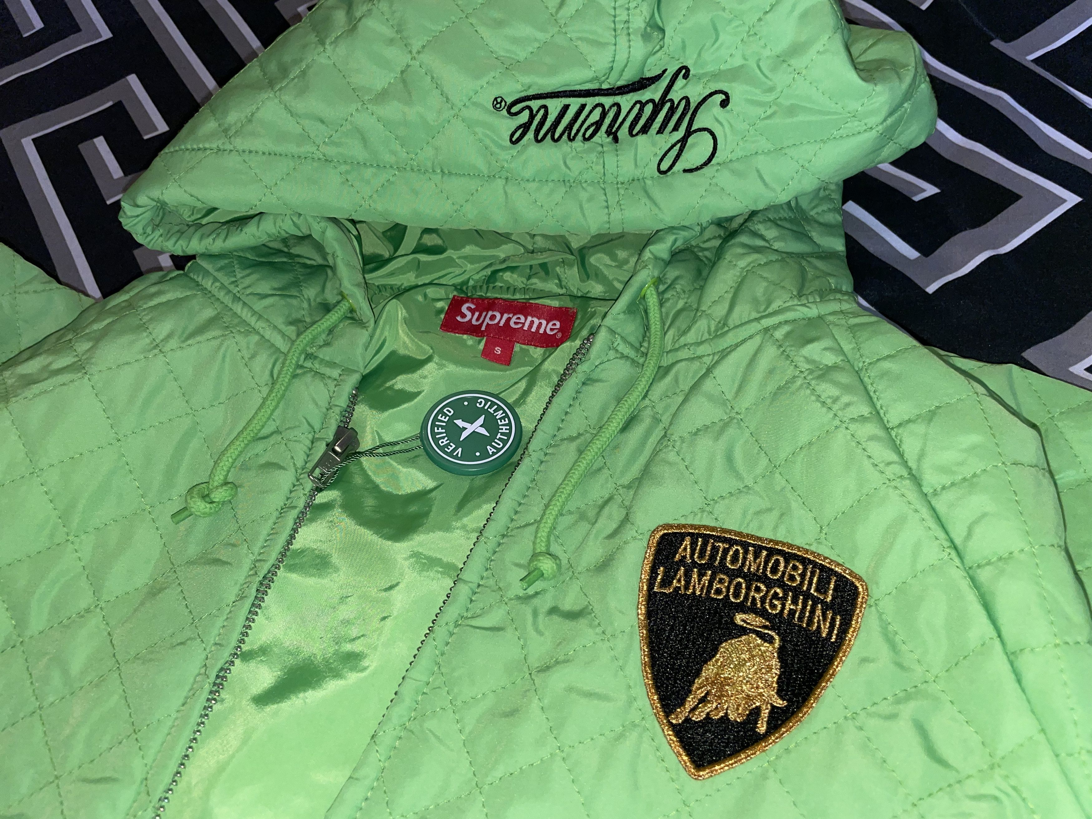 Supreme Supreme x Lamborghini Hooded Jacket Lime Green | Grailed