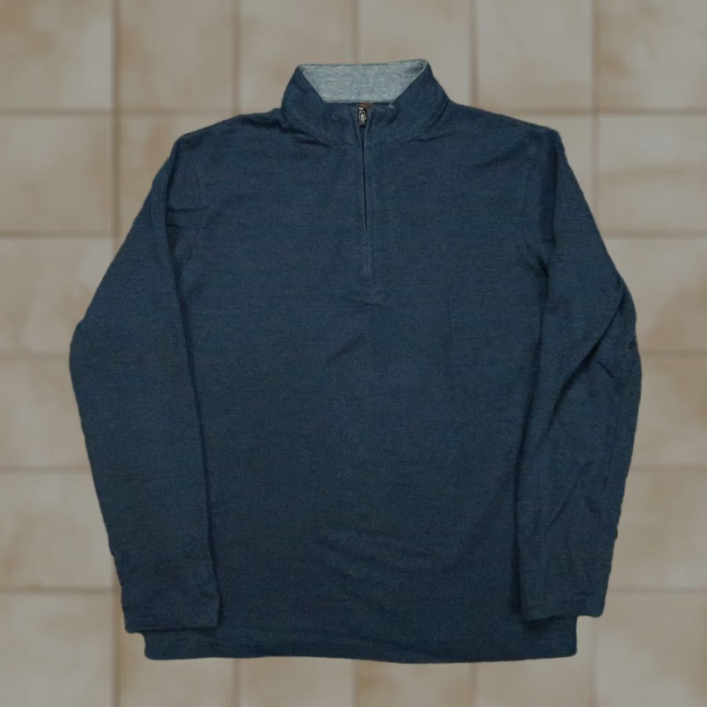 Mizzen+Main Mizzen+Main Sweater Men Medium Blue Quarter Zip Long Sleeve Pullover Jumper Size US M / EU 48-50 / 2 - 1 Thumbnail