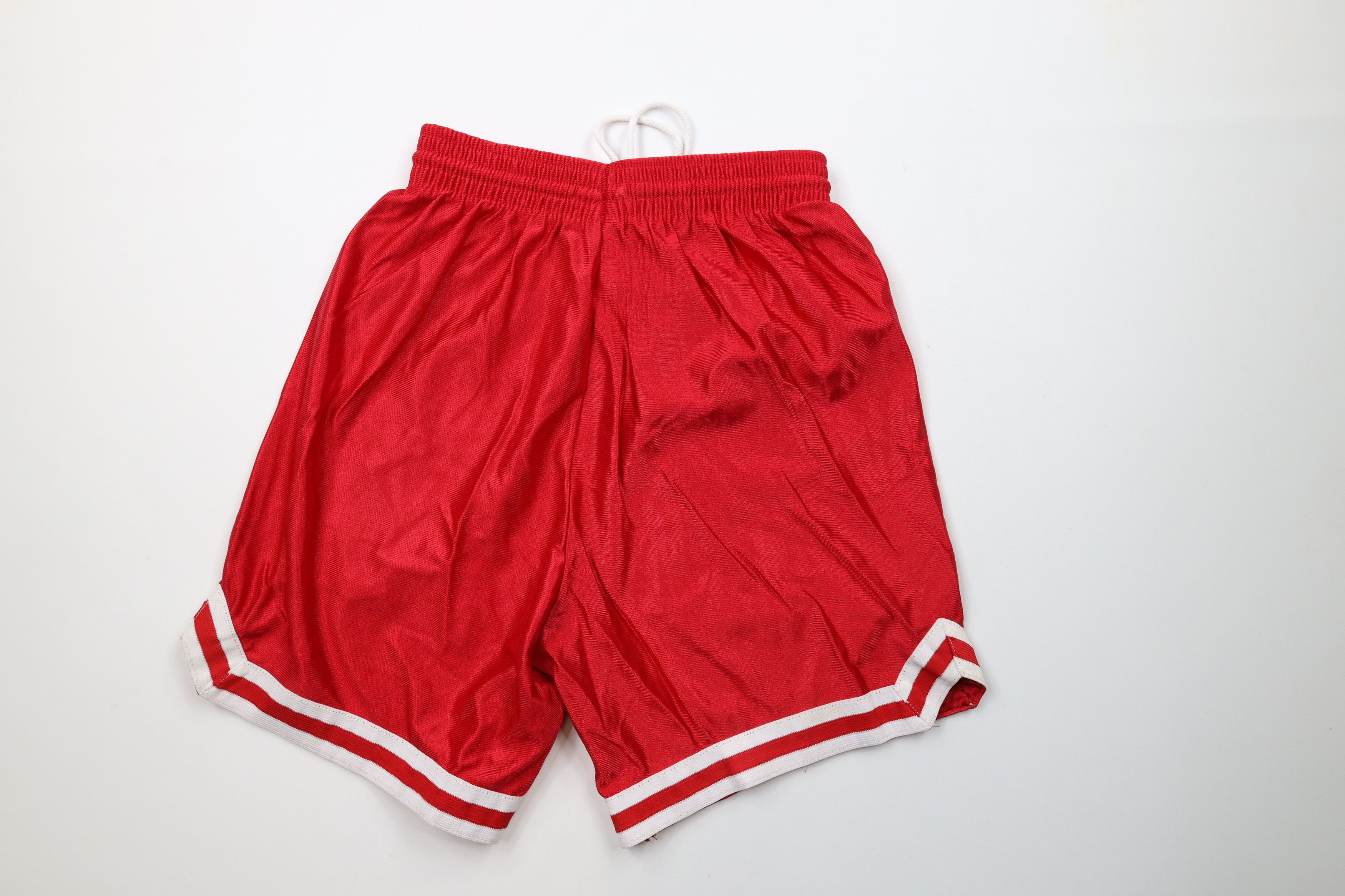 Vintage Vintage 90s Streetwear Silky Nylon Basketball Shorts Red Size US 30 / EU 46 - 8 Thumbnail