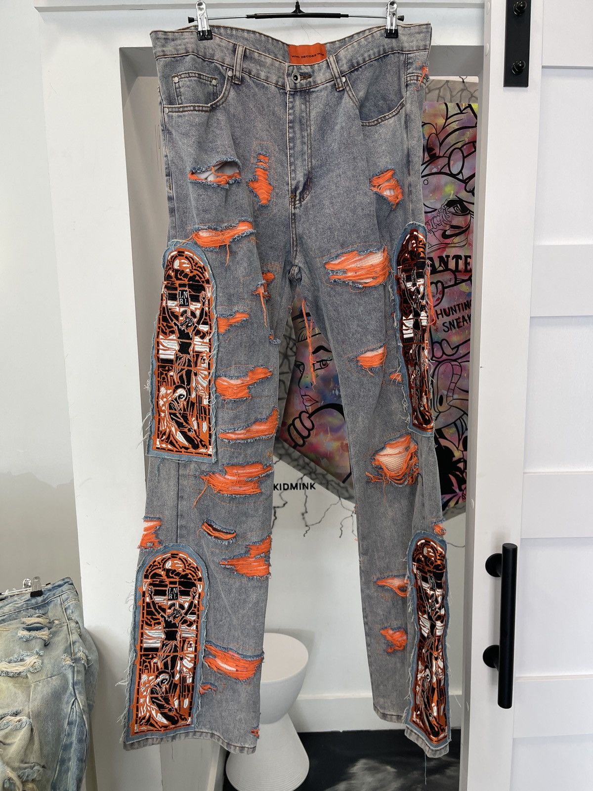 Who Decides War WHO DECIDES WAR Stained Glass Denim Size US 36 / EU 52 - 1 Thumbnail