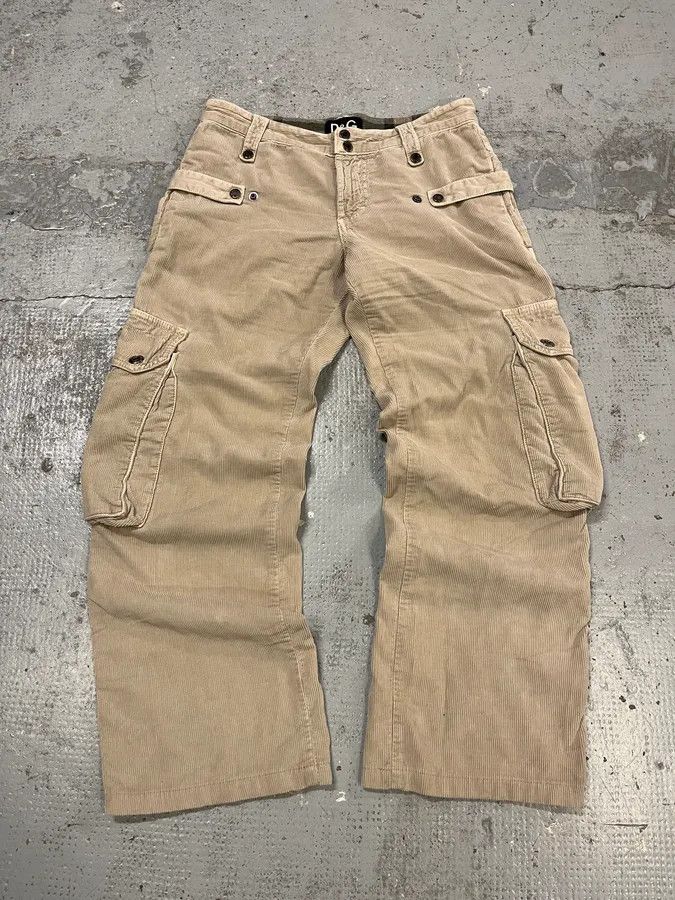 Dolce & Gabbana AW2004 Dolce & Gabbana Beige Corduroy Multi-Pocket Cargo Pants Size 26" / US 2 / IT 38 - 5 Thumbnail