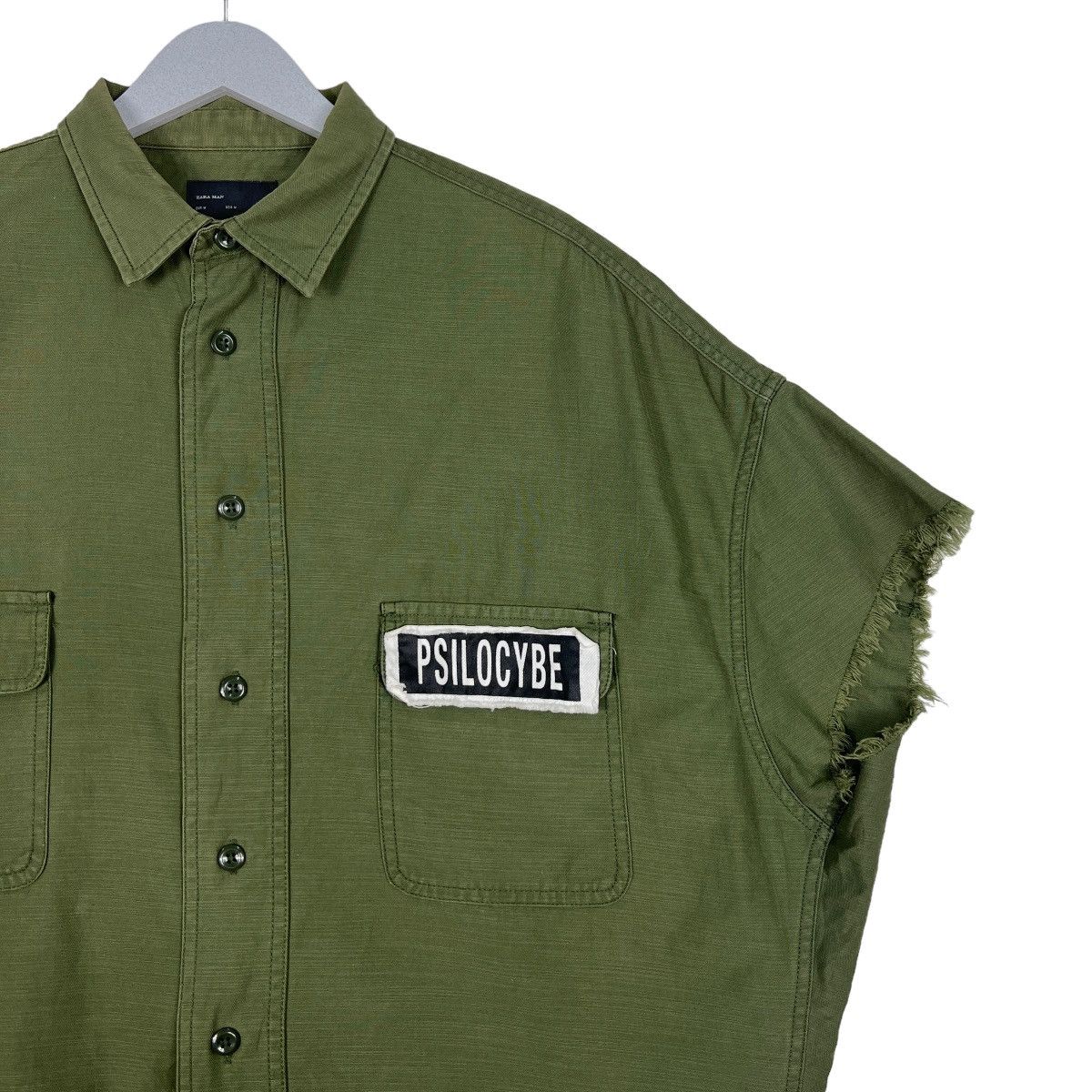 Japanese Brand 🔥 ZARA MAN PSILOCYBE MILITARY SLEEVE LESS SHIRT JACKET Size US M / EU 48-50 / 2 - 8 Thumbnail