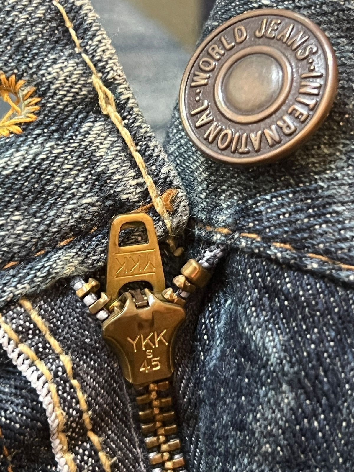 Japanese Brand Vintage Dominate Handcraft Jeans Double Waist - Thunder Wash Size US 33 - 14 Thumbnail