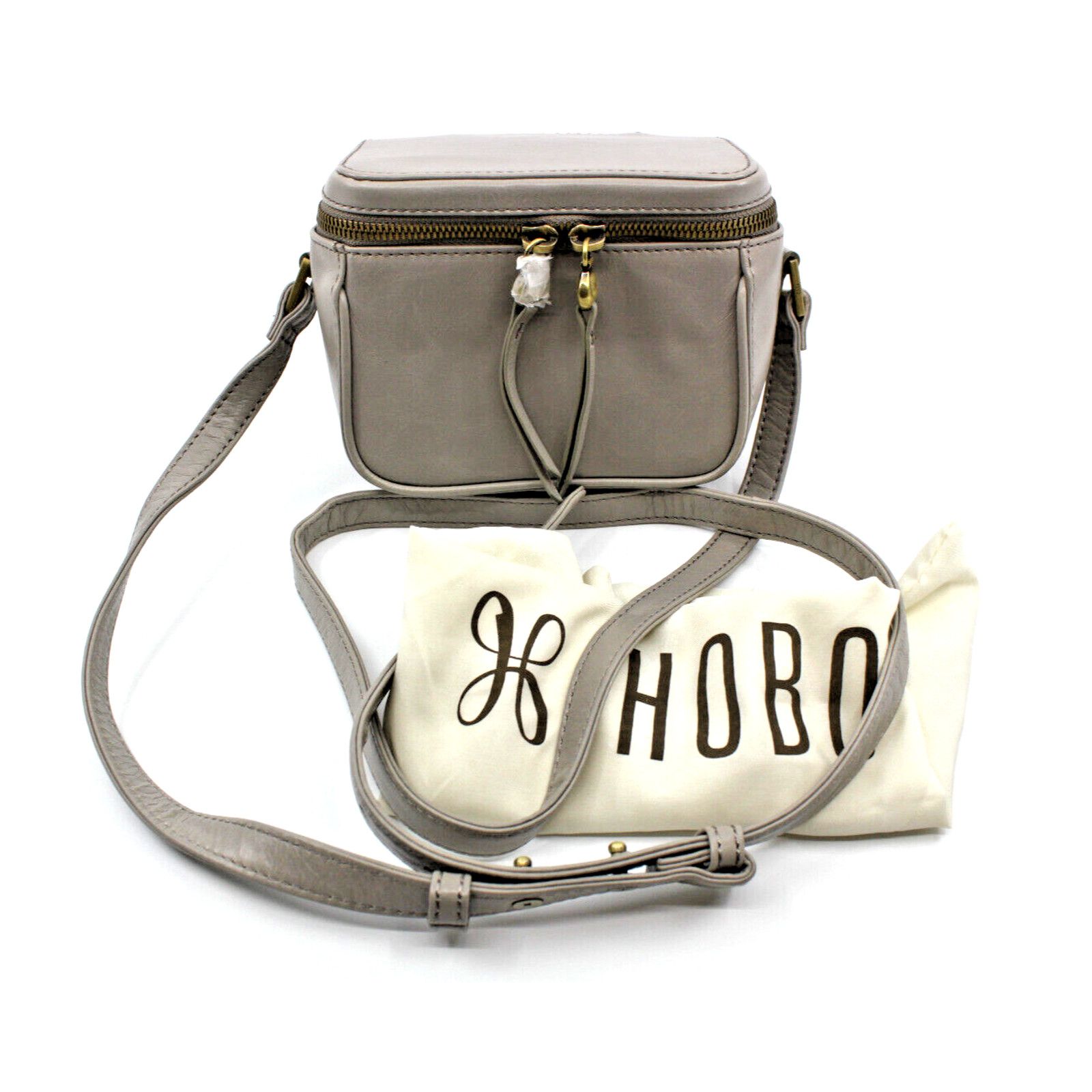 NWoT Auth HOBO Gray Pixie Leather Camera Crossbody Bag $178