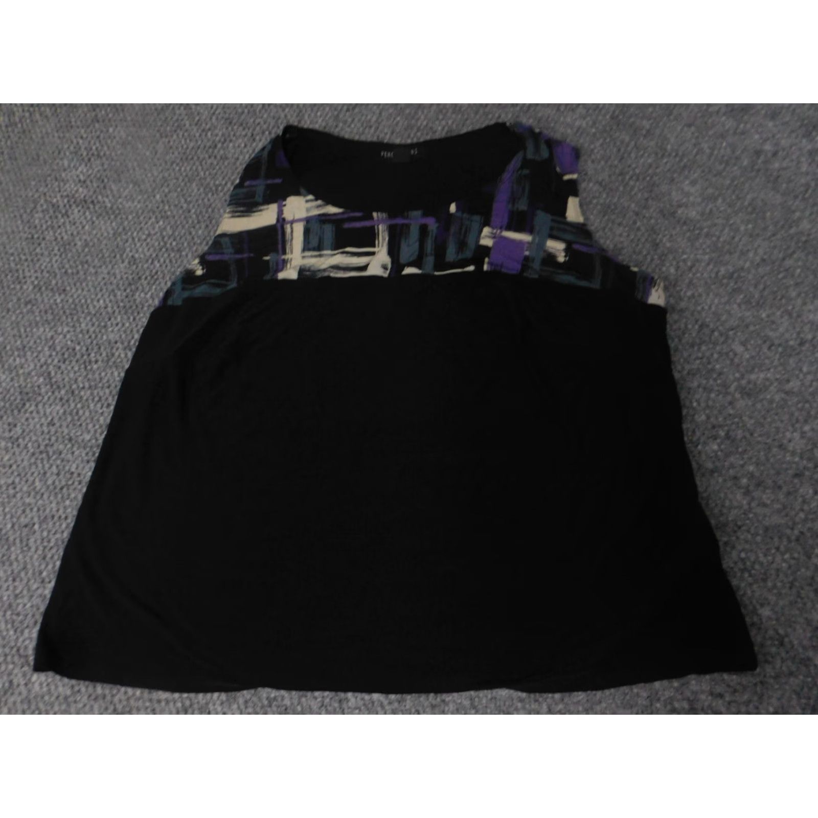 Vintage Perceptions Womens Blouse 18W Plus Black Pullover Stretch Crew Neck Casual Short Raglan Sleeves Size XXL / US 16-18 / IT 52-54 - 2 Thumbnail