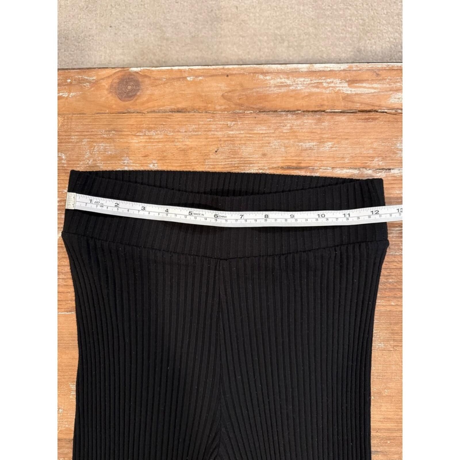 Calvin Klein Calé Angelique Ribbed Flare High Rise Knit Leggings XS Size 26" / US 2 / IT 38 - 5 Thumbnail