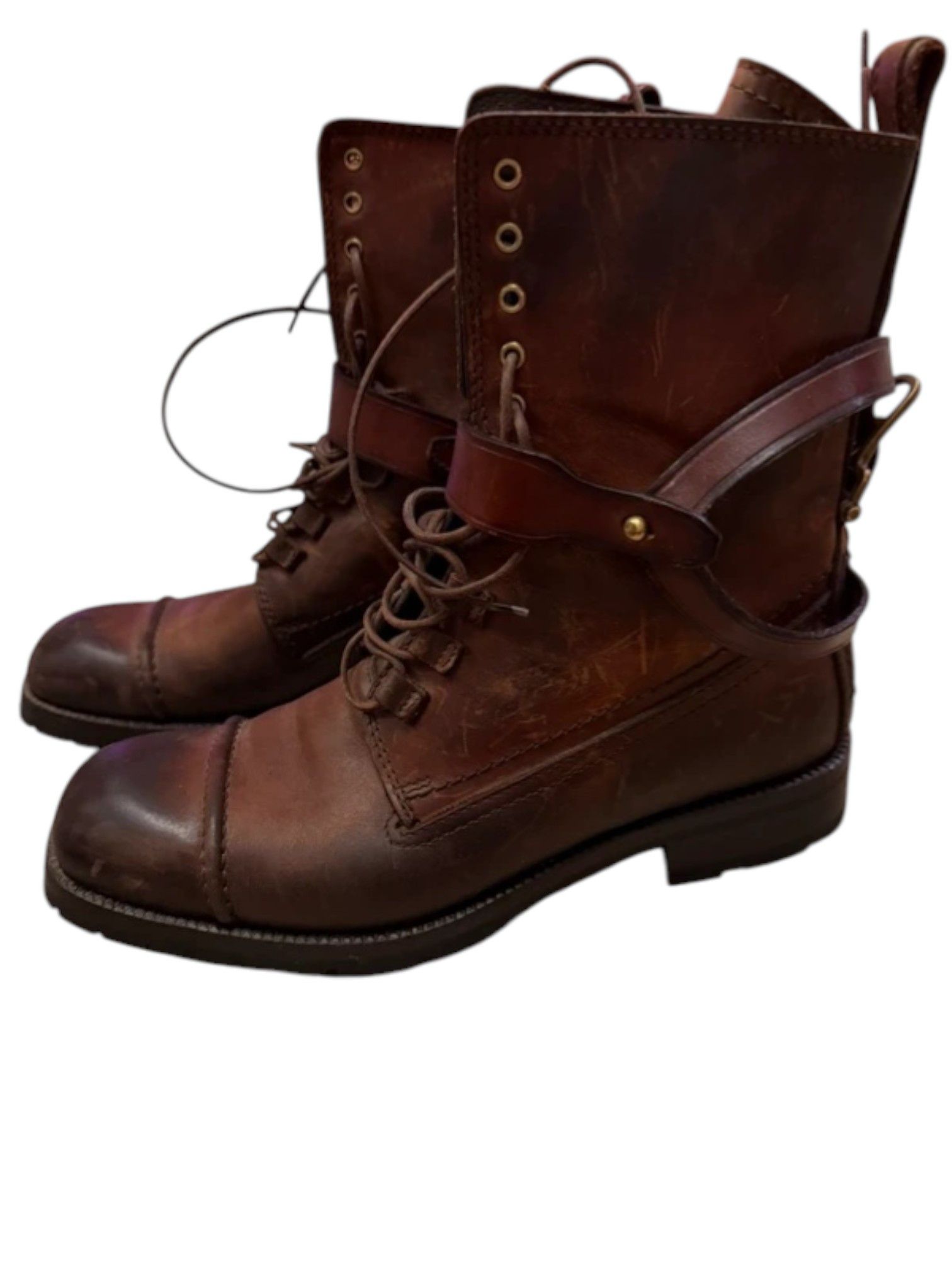 Dolce & Gabbana Dolce & Gabbana Brown Harness Lace-Up Combat Boots Size US 7 / EU 40 - 2 Thumbnail