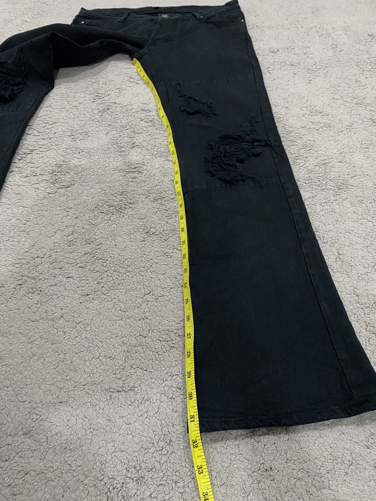 If Six Was Nine NEED GONE ‼️ No ID Black Flared Distressed like Tornado Mart Size US 33 - 21 Thumbnail