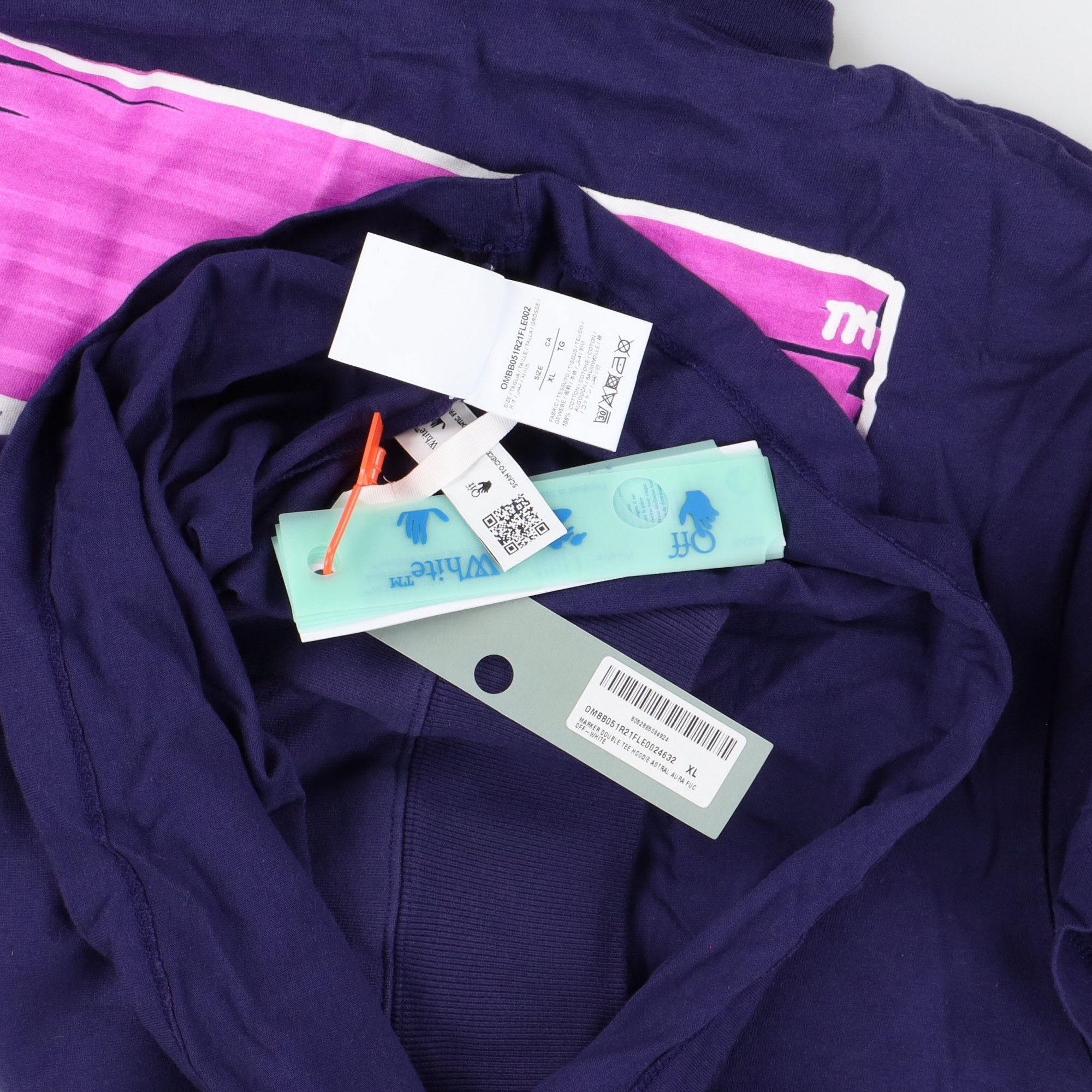 Off-White Blue Marker Arrows Oversized Layered Tee Hoodie Size US XL / EU 56 / 4 - 7 Thumbnail