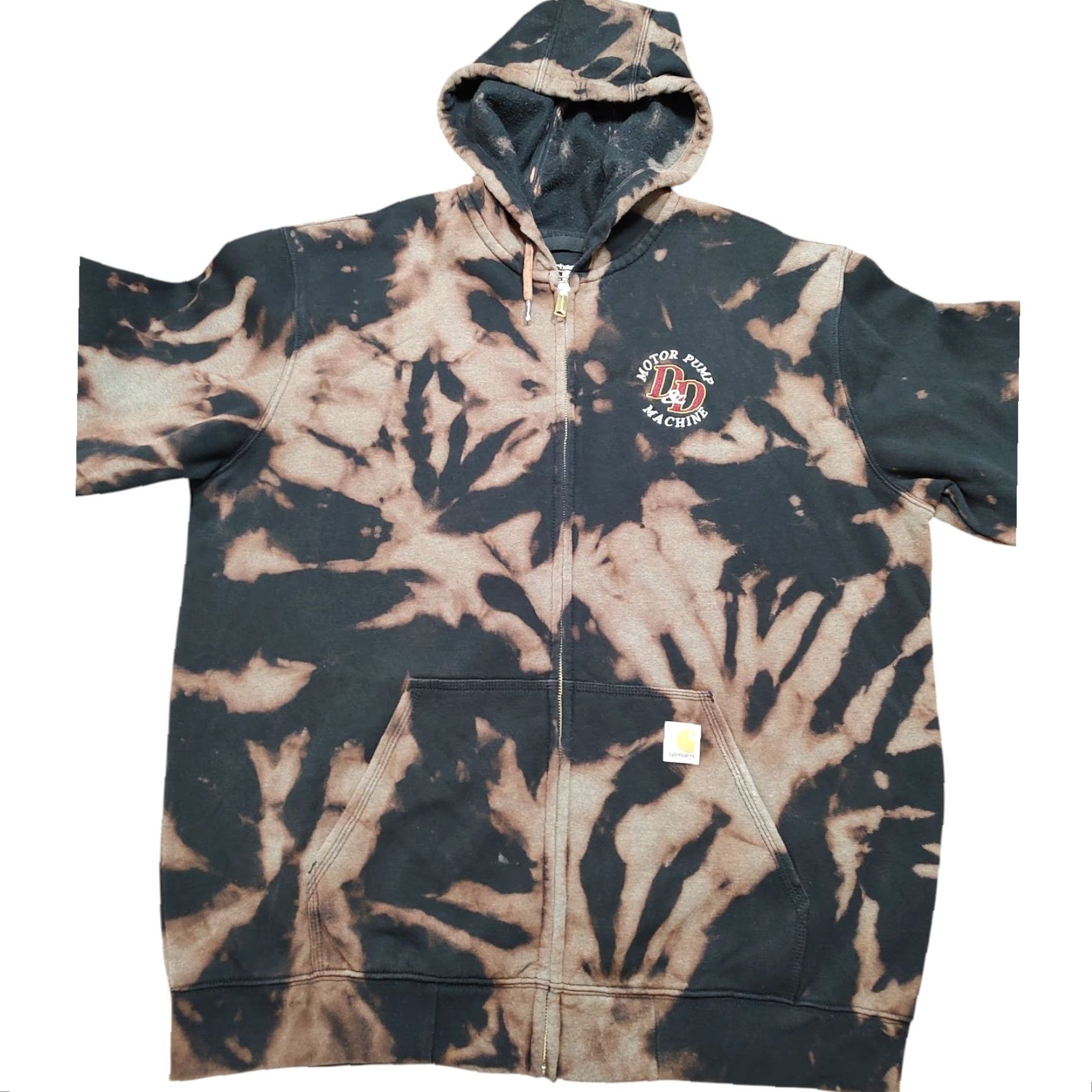 Carhartt VINTAGE Carhartt Hoodie Mens XL Black Full Zip Tie Dye Acid Wash Sweatshirt Loose Fit Size US XL / EU 56 / 4 - 2 Thumbnail