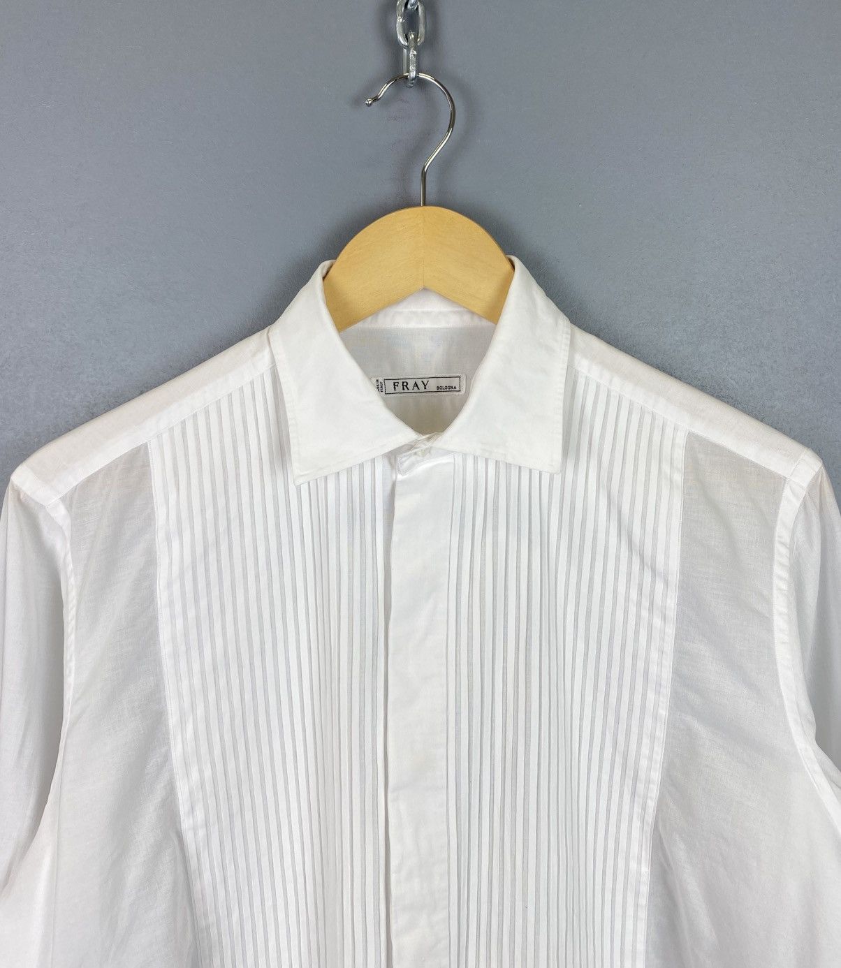 Other Fray Bologna Pleated Buttons Ups Shirt Mens Size 15/39 White Size US XL / EU 56 / 4 - 2 Thumbnail