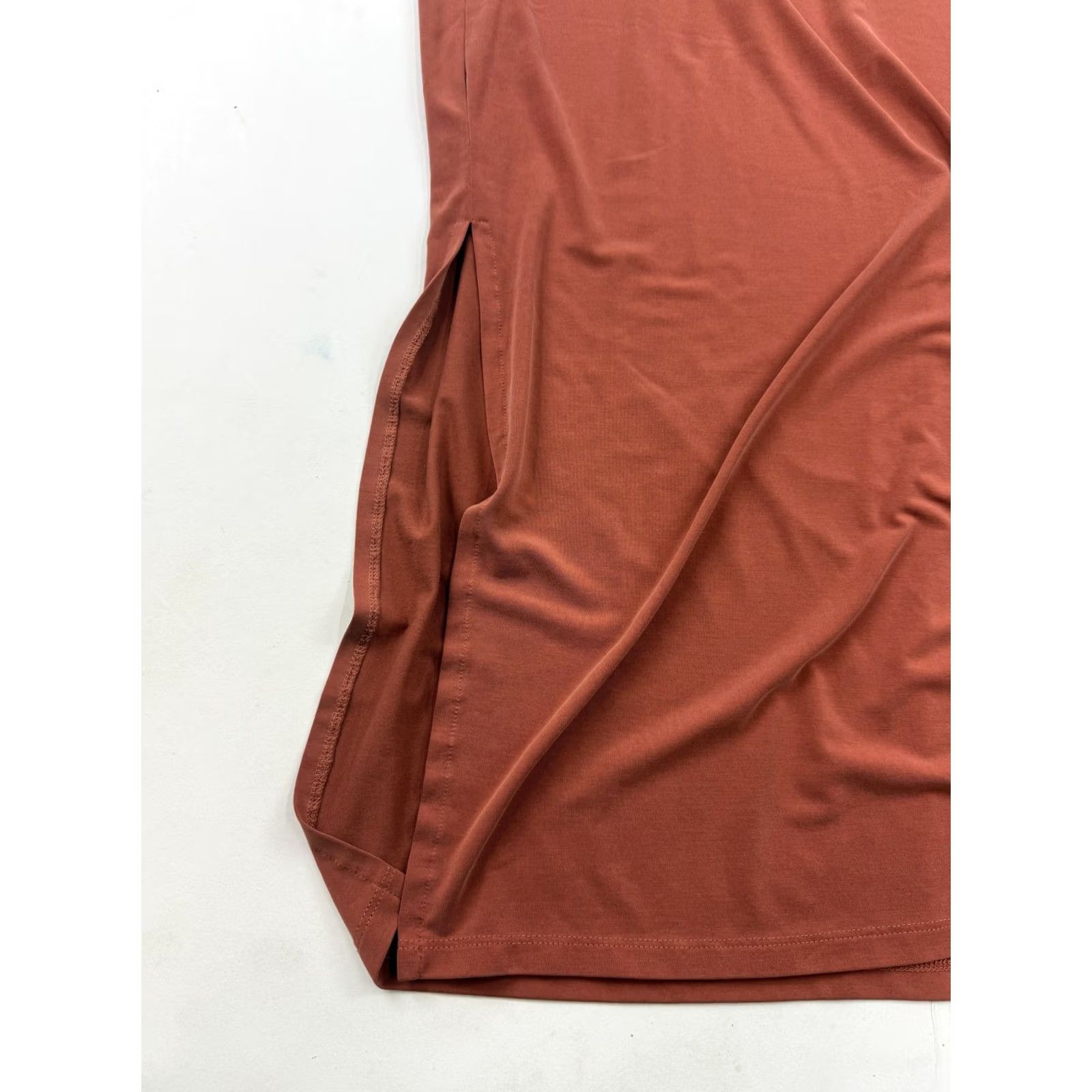 Madewell Madewell Dress Womens Small Brown T-Shirt Maxi Short Sleeve Side Slit Casual Size S / US 4 / IT 40 - 2 Thumbnail