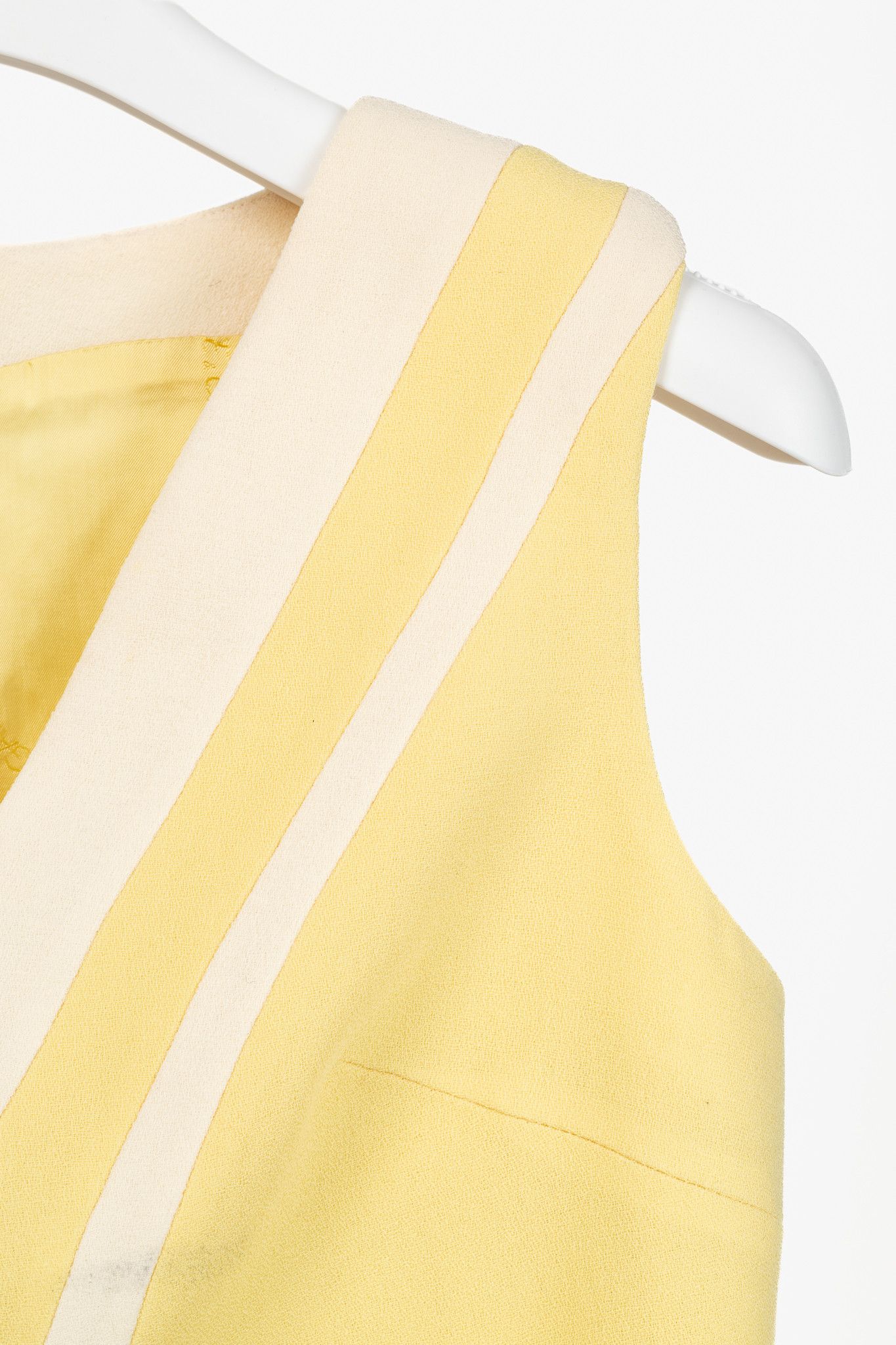 Dolce & Gabbana Yellow Wool-Crepe Stripe Sleeveless Top