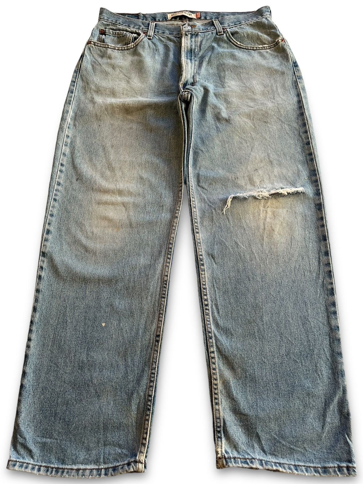 Levi's × Levi's Vintage Clothing Vintage 90s Levis 550 Ripped Distressed Baggy Jeans 35x30 Size US 35 - 1 Thumbnail