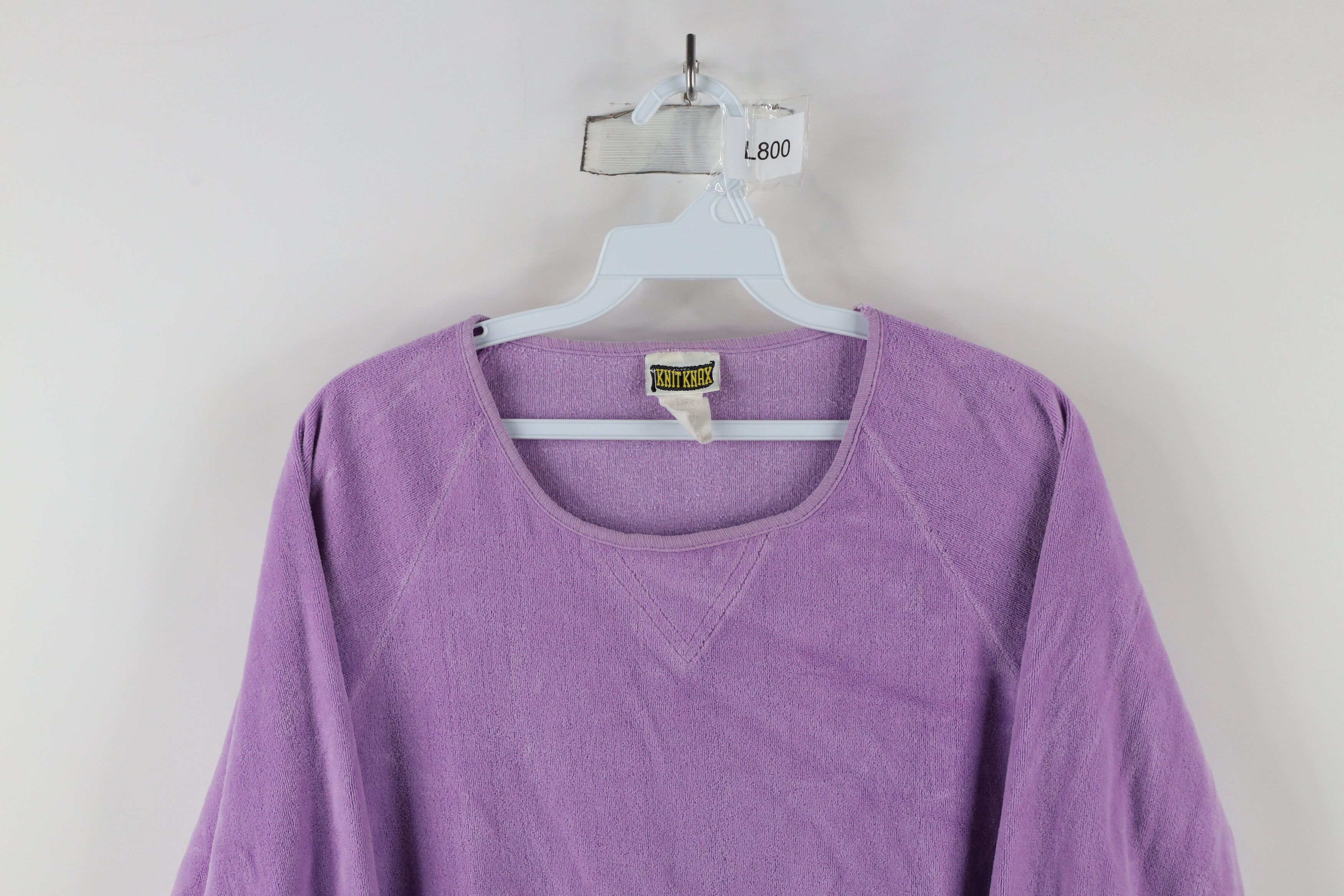 Vintage Vintage 90s Streetwear Blank Terry Cloth Sweater Purple Size M / US 6-8 / IT 42-44 - 2 Thumbnail